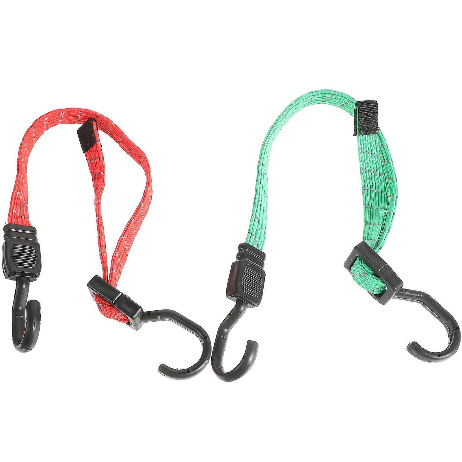 Cordas elásticas planas ajustáveis com ganchos Correias de polipropileno de alta elasticidade para motocicletas, bicicletas elétricas e segurança de bagagem resistente ao desgaste