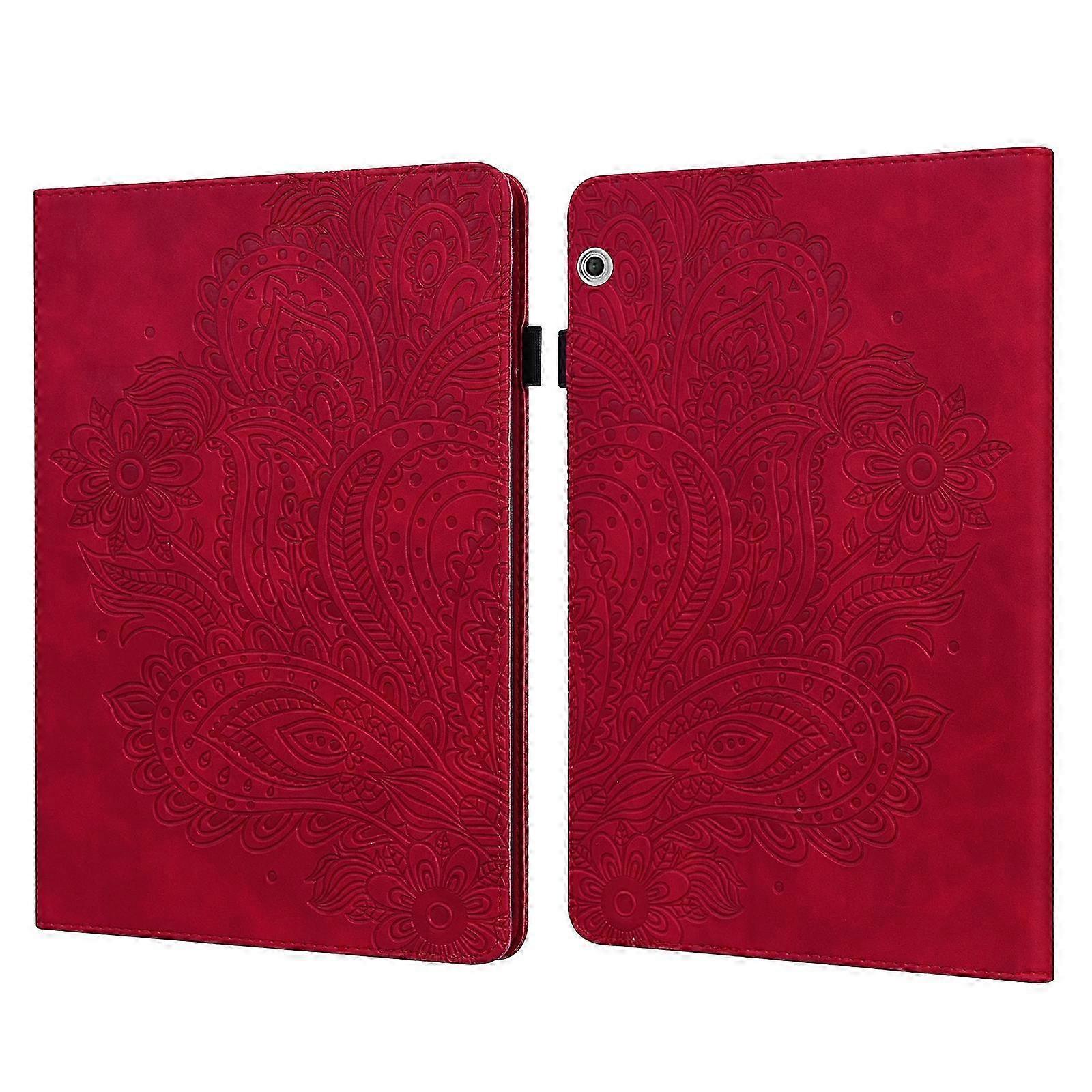 For Huawei MediaPad T3 10 Peacock Embossed Pattern TPU + PU Horizontal Flip Leather Case with Holder & Card Slots & Wallet & Sleep / Wake-up Function