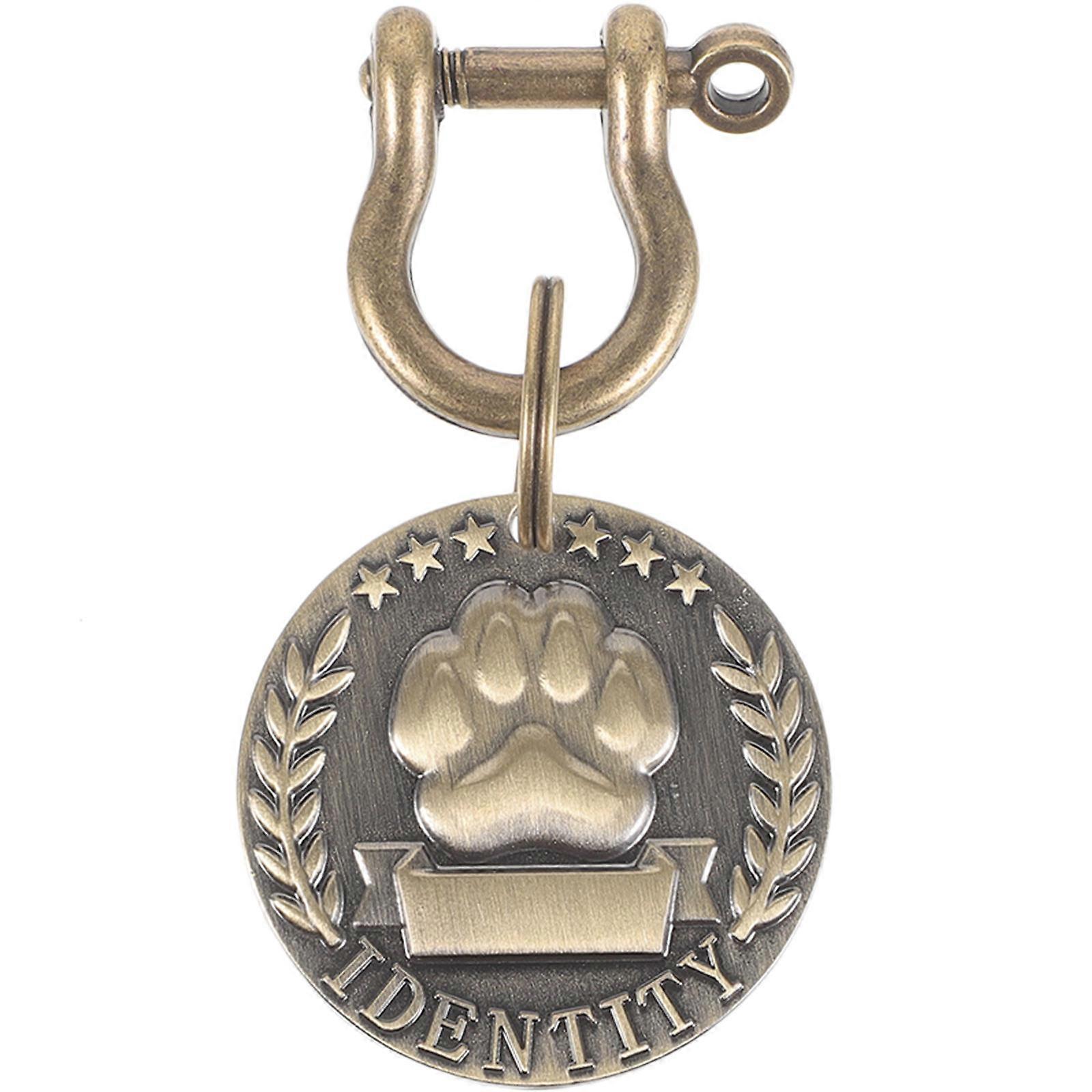 Pet Tags Cat Id Tag Identification Engraving Round Shape Zinc Alloy 1Pack