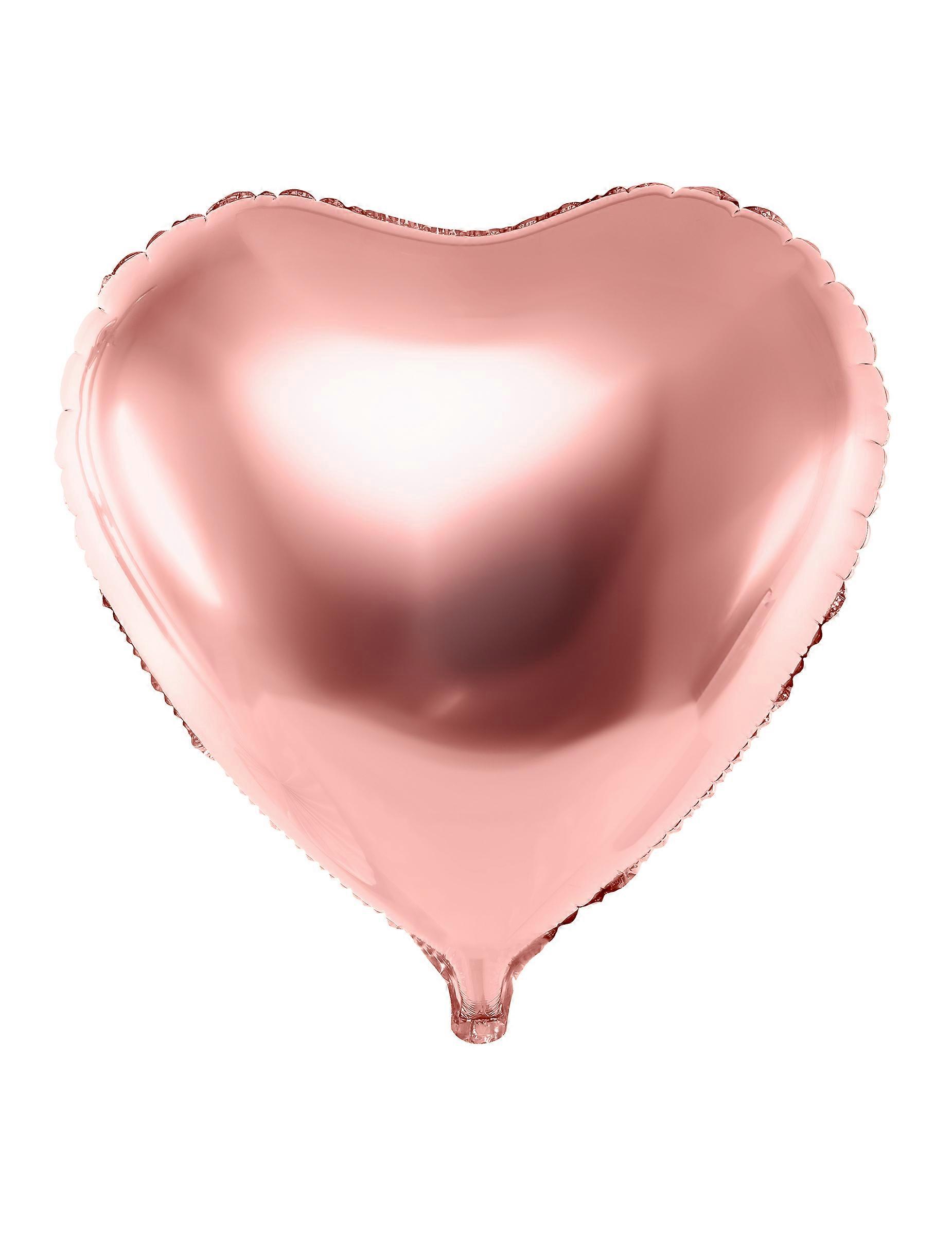 Metallic rose gold heart foil balloon 45 cm