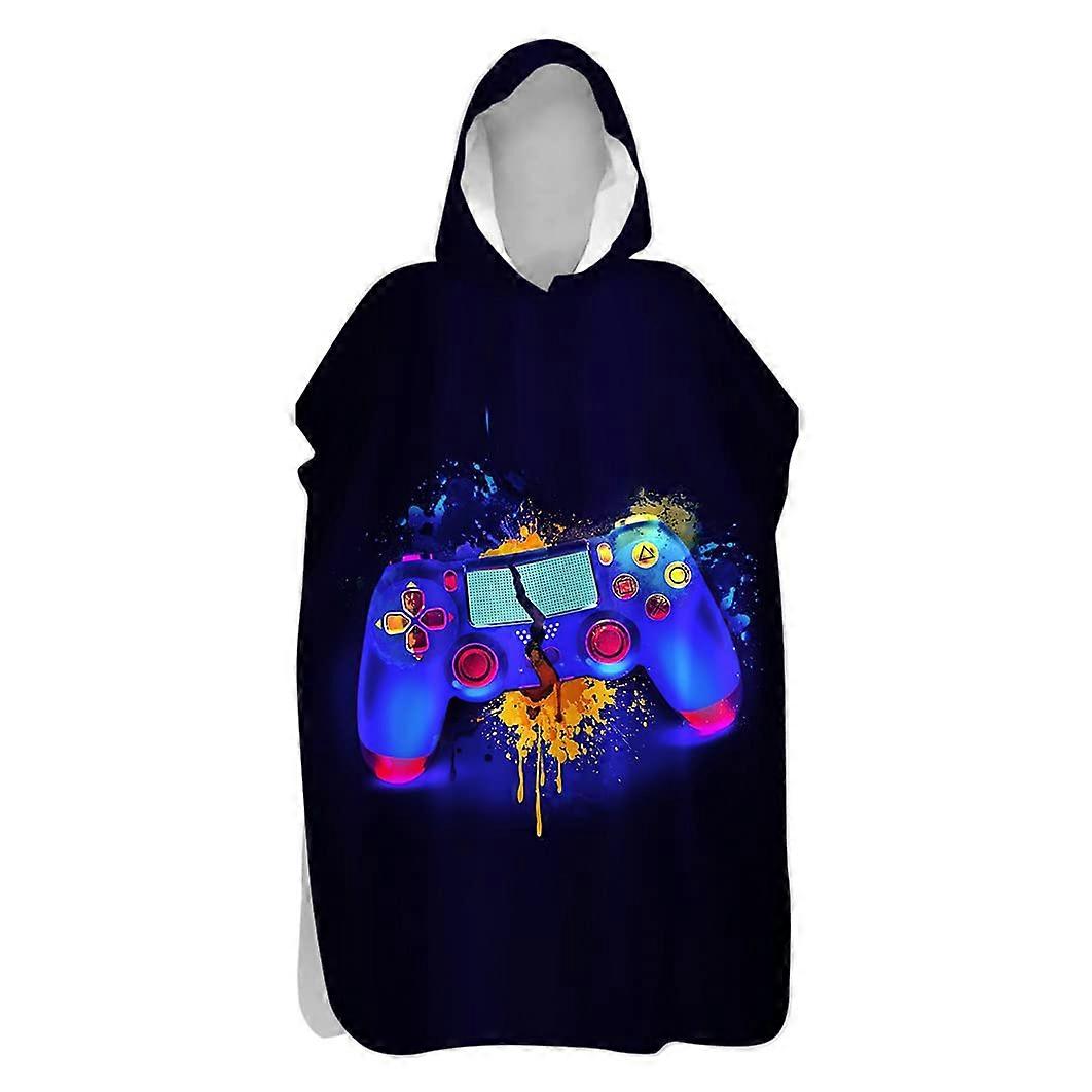 Poncho Towel for  Adults Game Print Surf Poncho 60 x 110 cm