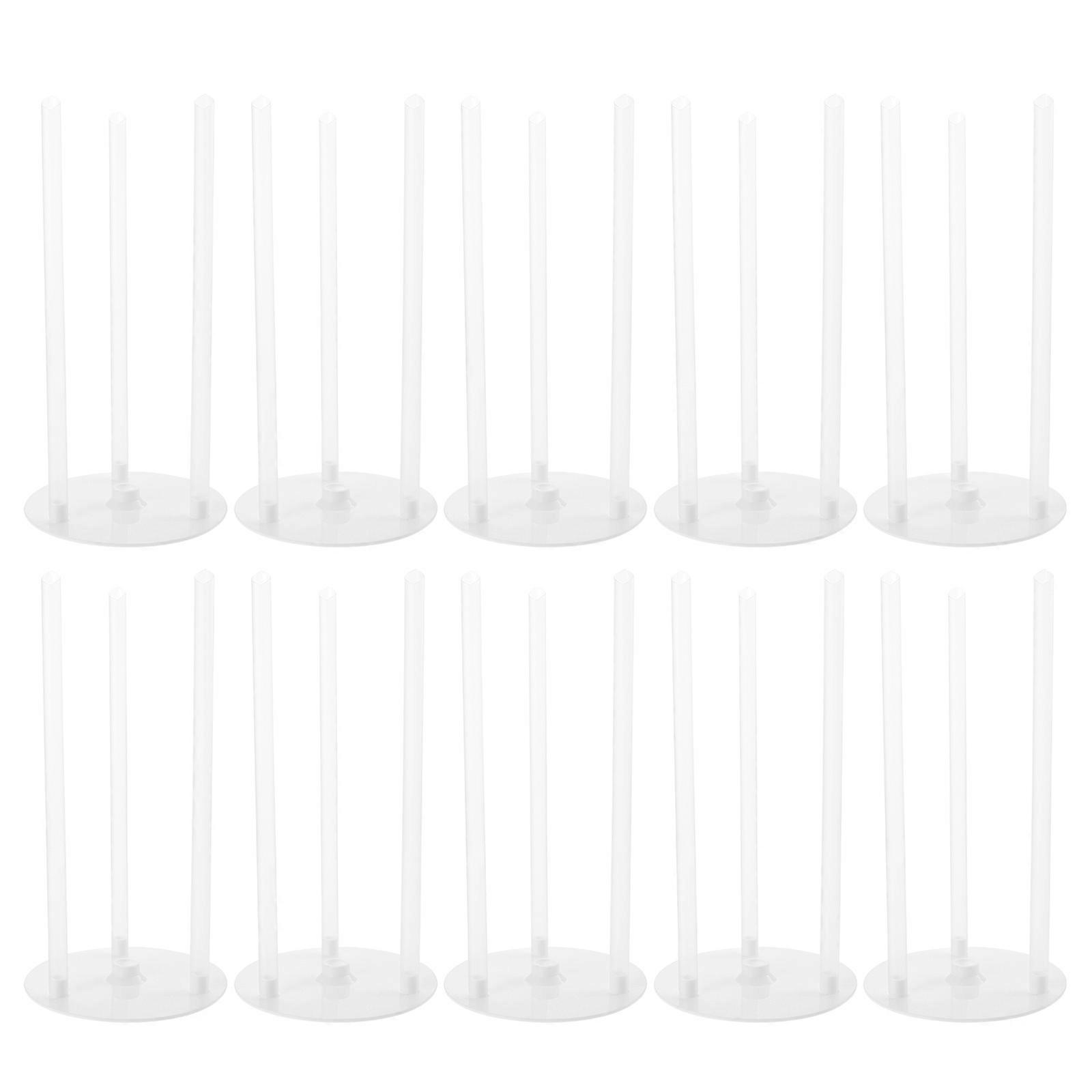 Wedding Cake Tier Stacking Kit Multi-Layer Cake Support Frame Baking Supplies Round Shape Transparent 12cm for Cake and 10 Sets