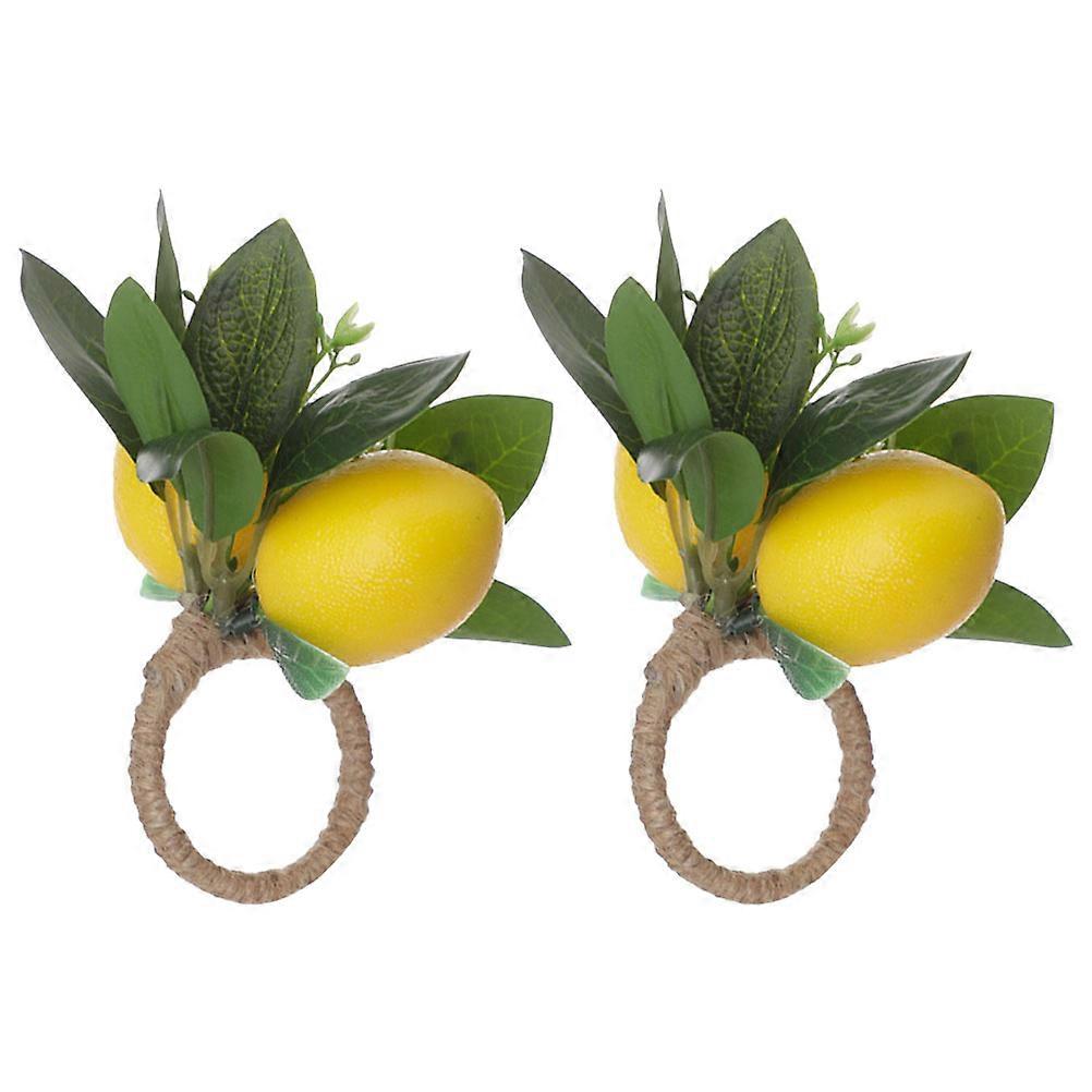 Lemon Napkin Rings 2Pcs Multi Plastic Table Napkin Rings with Easy Storage Feature