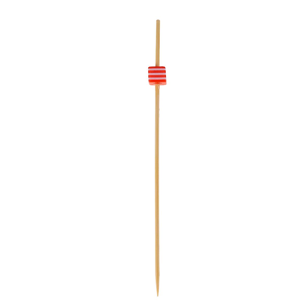 Fruits Picks Toothpicks Bamboo Appetizer Picks Party Supplies Square Bead Shape Handmade Design 100Pcs