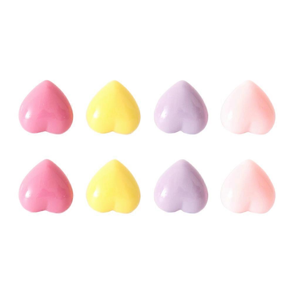Decorative Thumb Tacks Pushpins Heart-Shaped for Photo Walls Scheduling Message Notes Resin Metal 1.5X1.5CM 8Pcs