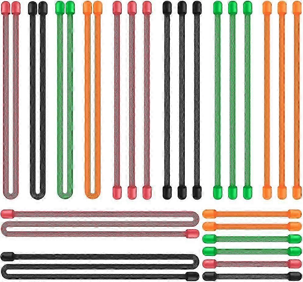 24 Pcs Twist Ties, 18" 12" 3" & 6" silicone Cable Ties Reusable Rubber Straps Holder for Cord Management Cording Hanging