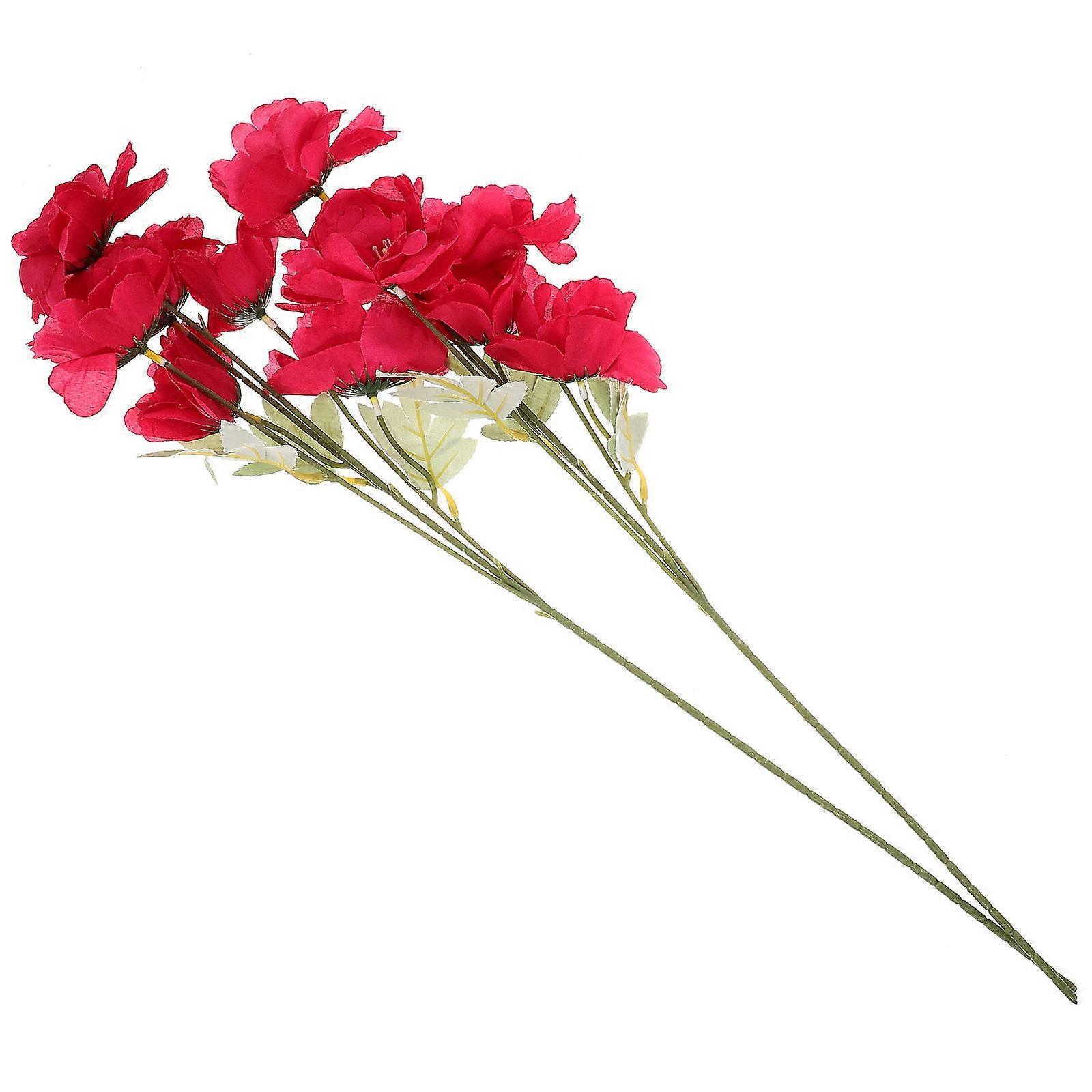 Fake Flower Simulation Flower Decoration for Party 2Pcs Red Material