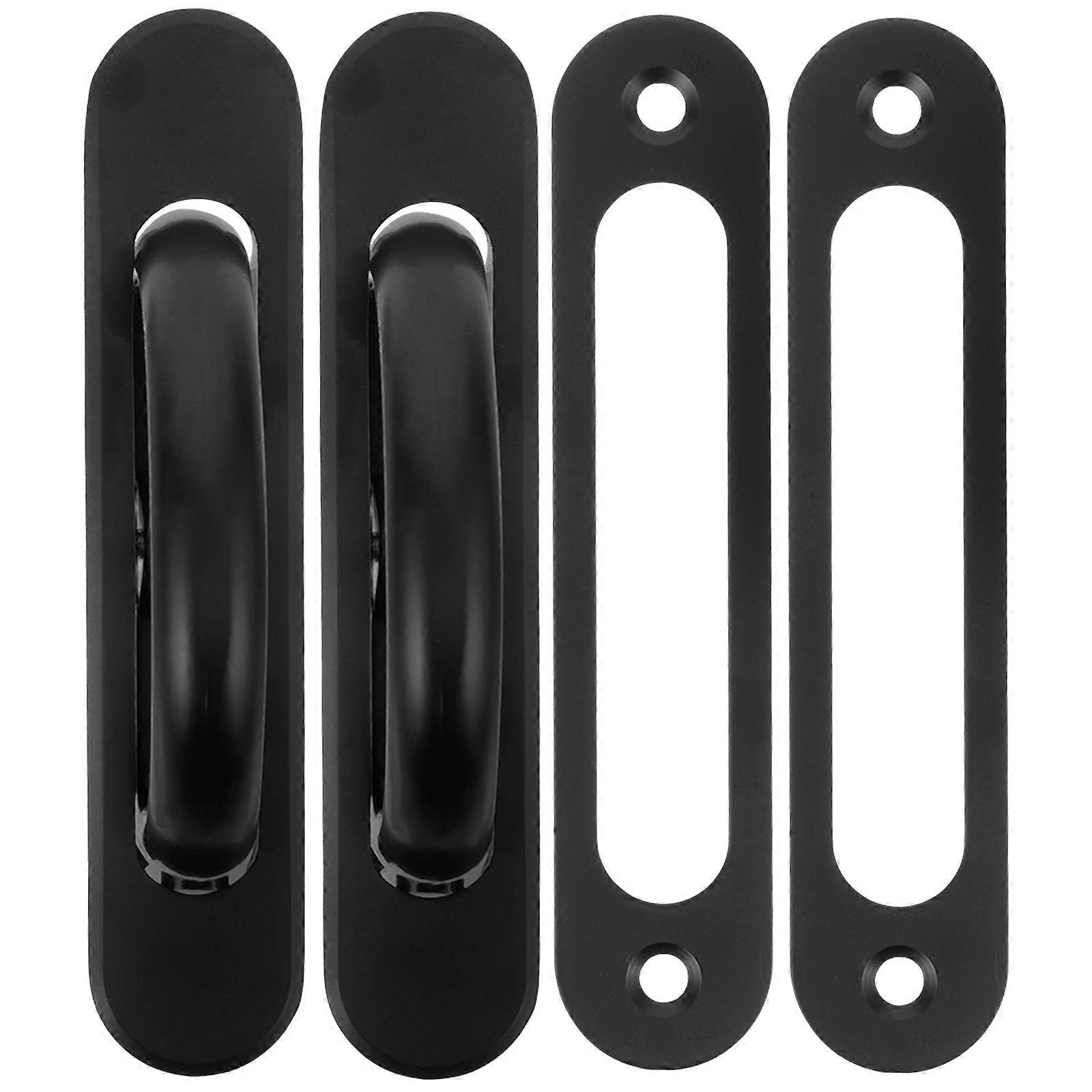 Concealed Door Handles Hidden Drawer Pull Modern Drawer Pulls Kitchen Cabinets Black 10.30X3.50X2.00CM Comfortable Grip 2Pcs