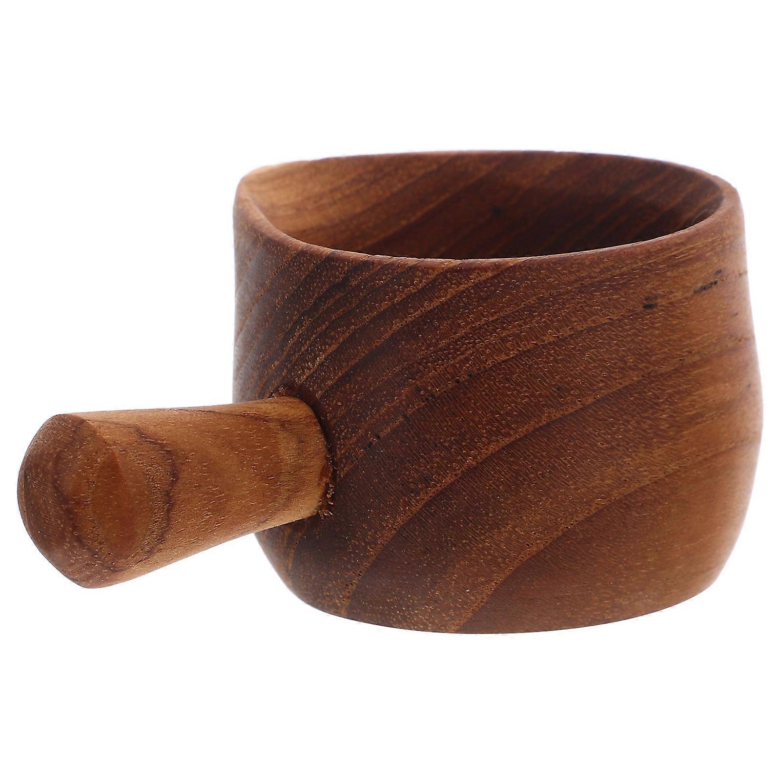Wooden Cup Multi-Functional Gravy Boat Serving Sauce Traditional Japanese Design Professional Chefs 7.50X5.20X3.00cm Dispensing Ingredients 1Pcs