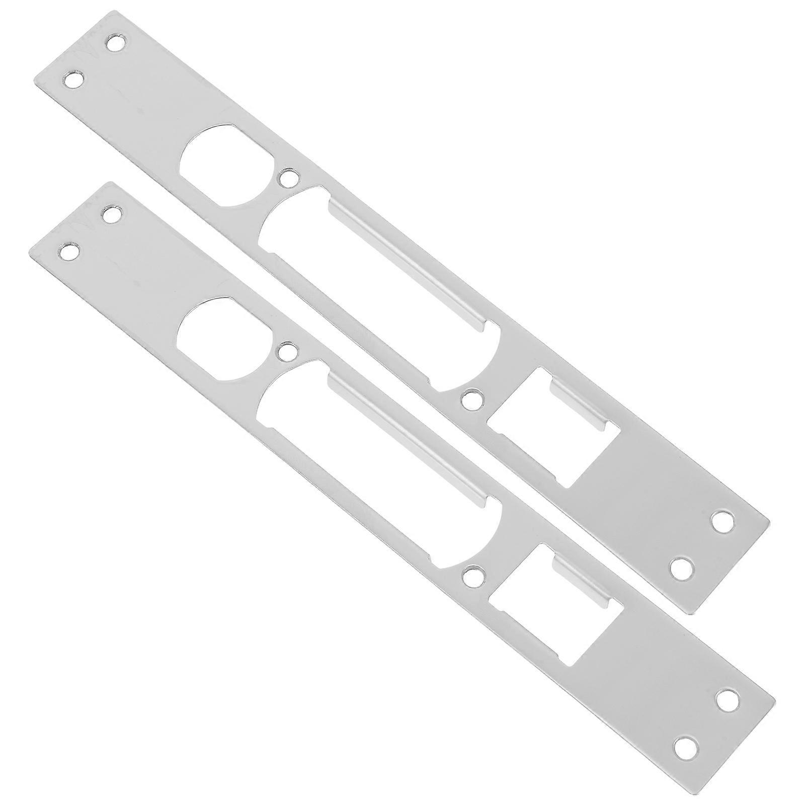 Plaque de frappe renforcée Amélioration de la sécurité de la plaque de porte en acier inoxydable pour la sécurité du magasin 26.00X3.50X0.70CM 2Pcs