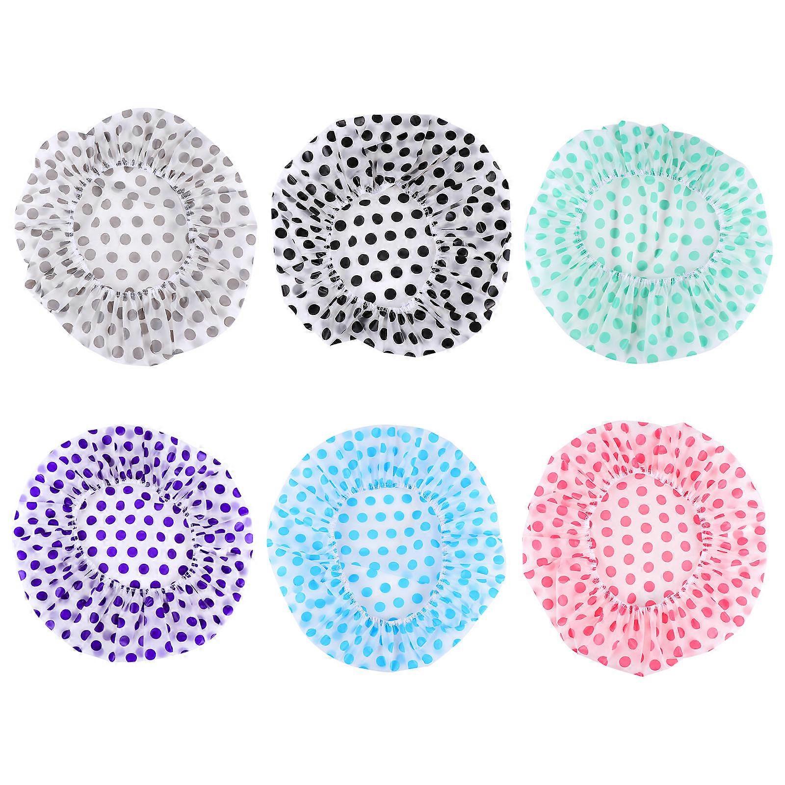 Reusable Bath Hats for Friends Shower Caps Green 28x28cm Travel Convenience 6Pcs