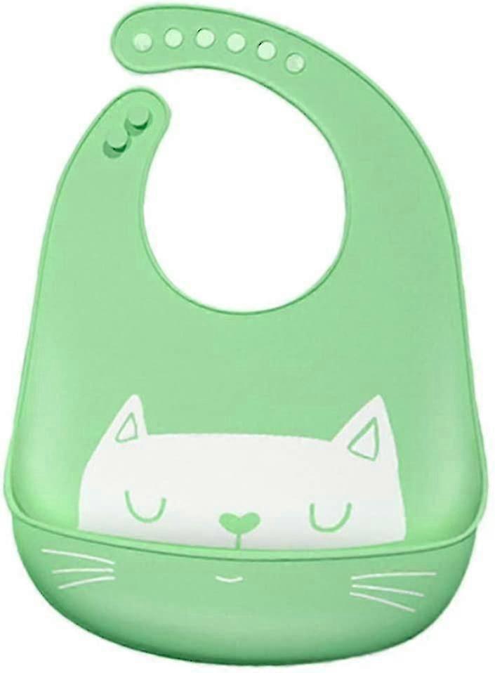 Soft Silicone Babbib. Adjustable Plastic Recuperative Bib - Cute Cat. Child