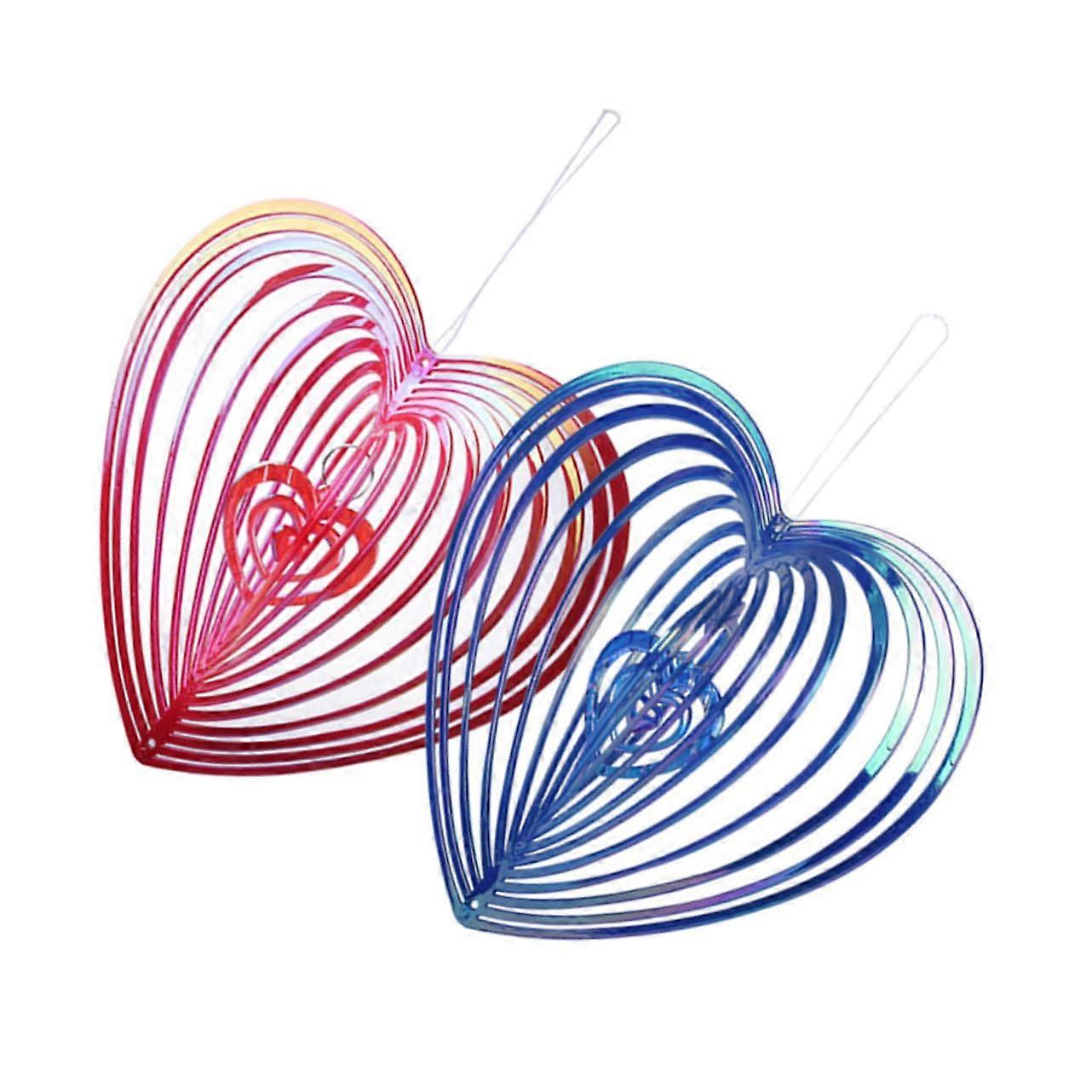 Reflective Bird Scare Ornaments - 2 Pack Heart-Shaped Garden Decorations for Effective Bird Control in Orchards