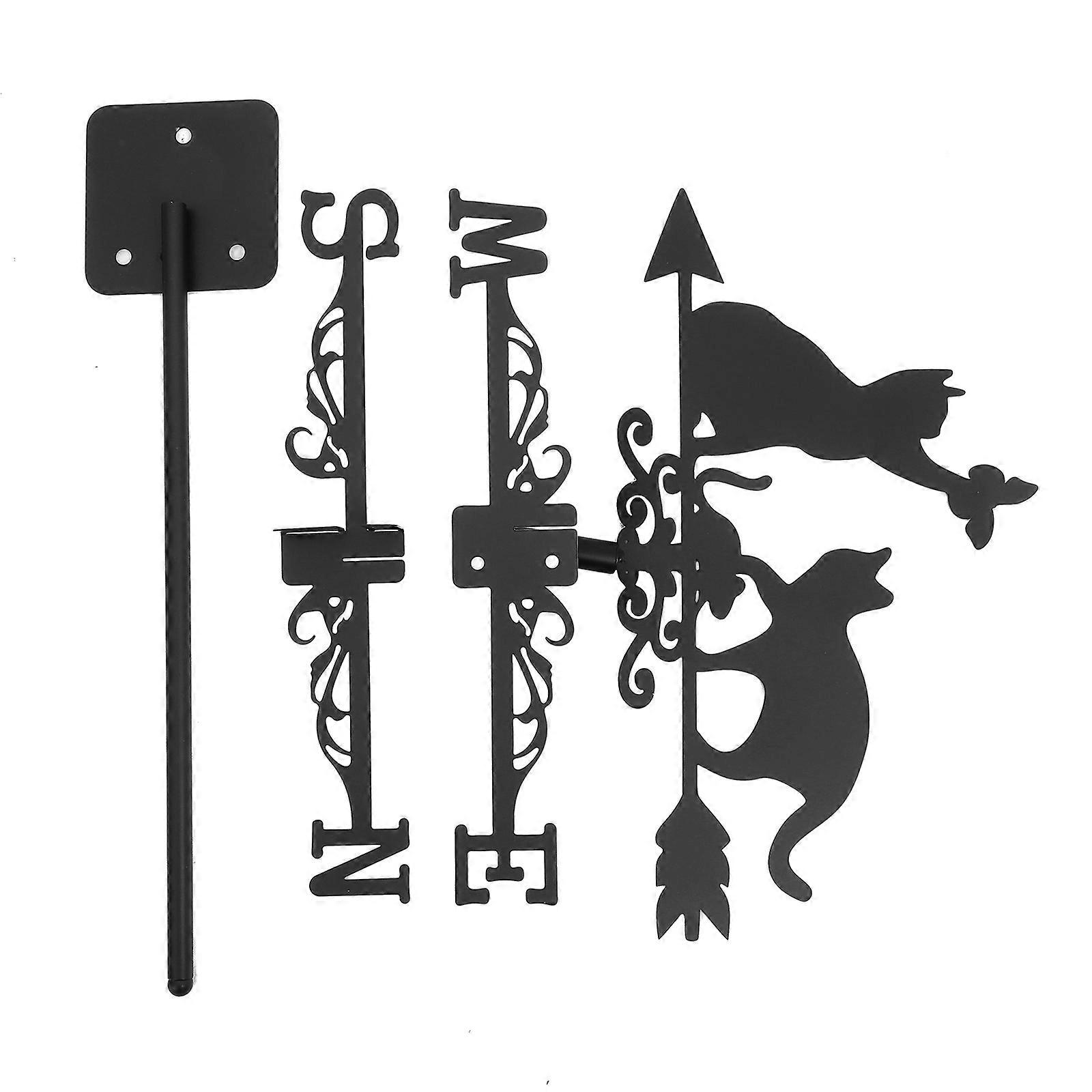 Iron Weather Vane Wind Direction Indicator for Garden Yard Decor