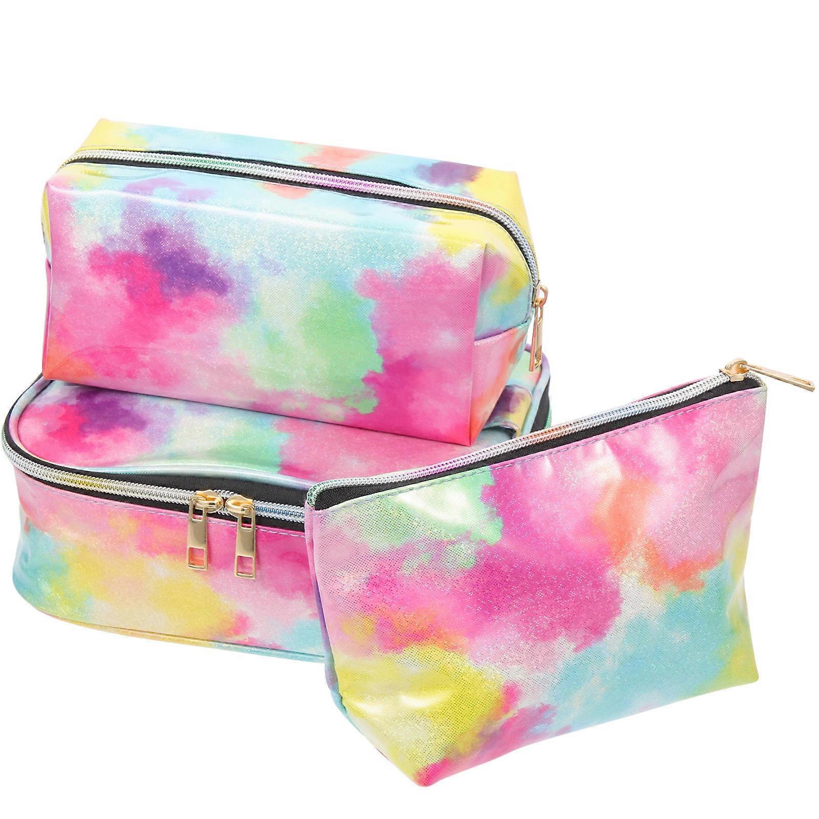 Rectangular Multi-Compartment Toiletry Bag 3Pcs PVC Material For Camping Storage