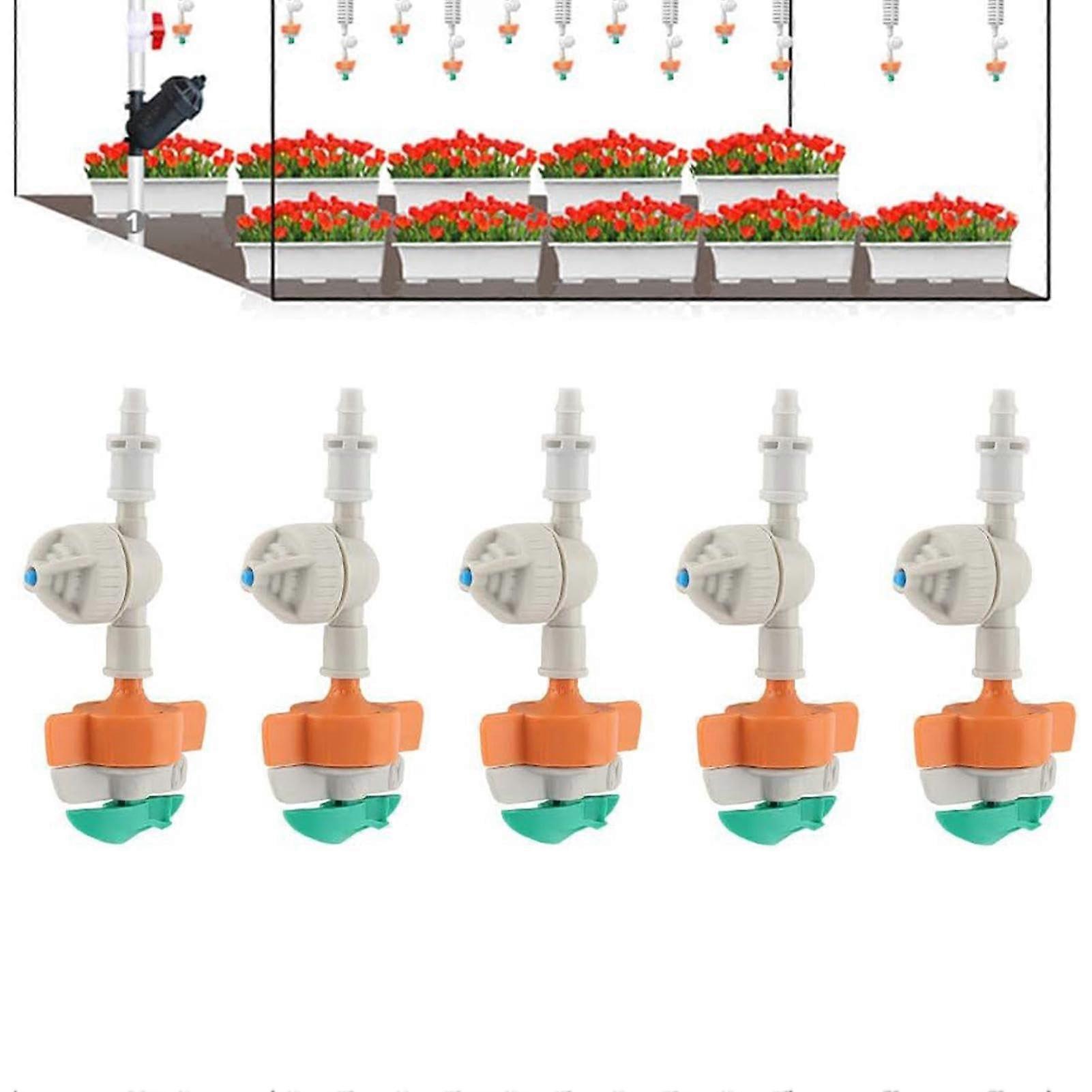 Rotating Spray Nozzle Irrigation Sprinkler - Drip-Free Rotating Sprinkler System for Full Coverage in Flower Beds, Gardens, Yards