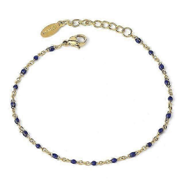 צמידי חרוזי זהב, 18 קראט ציפוי זהב בעבודת יד חמוד לוויין יהלום לחתוך סגלגל ועגול חרוזים שרשרת חבל עדין צמיד לנשים סוג 7