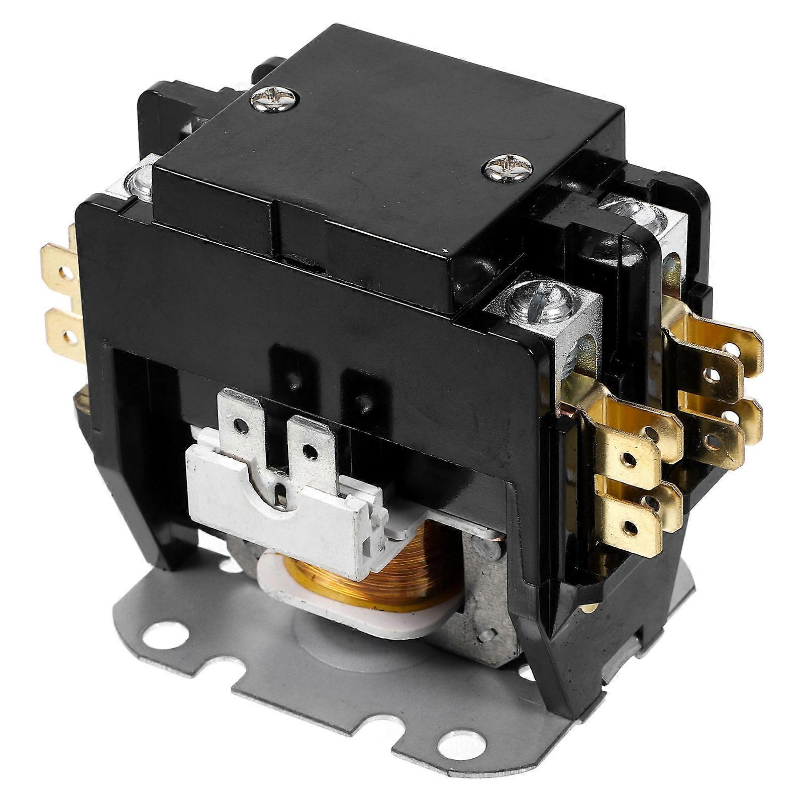 Ac Replacement Contactor Air Conditioner Motor Contactor Refrigeration System Compressor Control 8.30X6.00X5.00CM 24vac Coil 1Pack