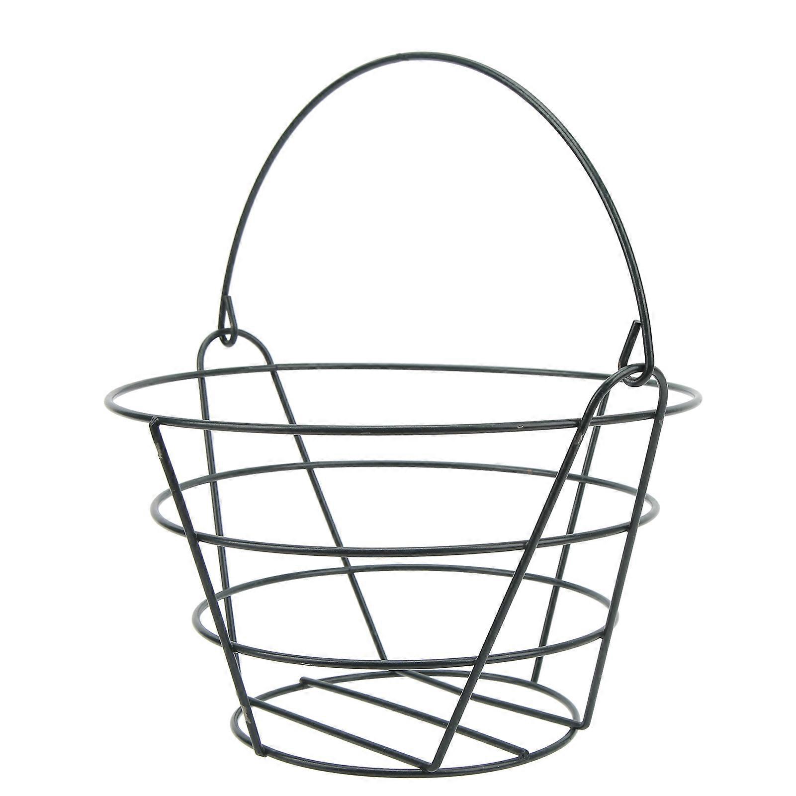 Lightweight Large Capacity Metal Golf Ball Storage Basket with Foldable Handle for Golf Course S