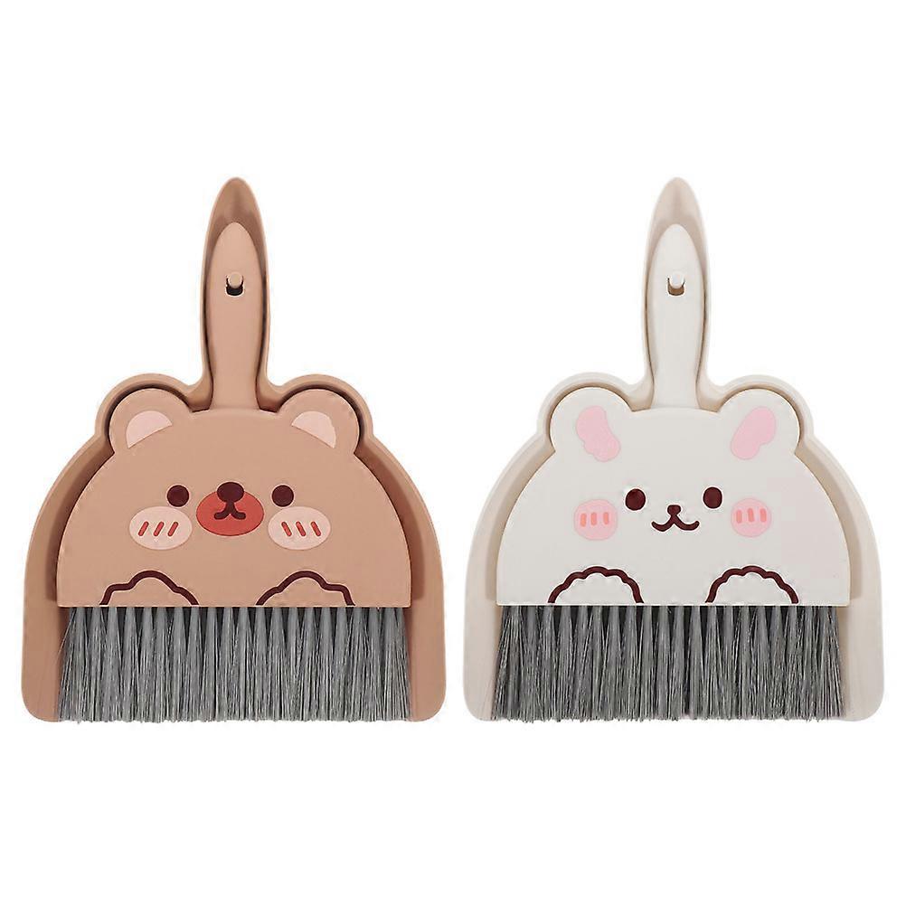 Desktop Sweeper Dustpan Set Cleaning Debris Desktop Cleaning Broom Dustpan Table Brush Set Home Office Dormitory 2Set