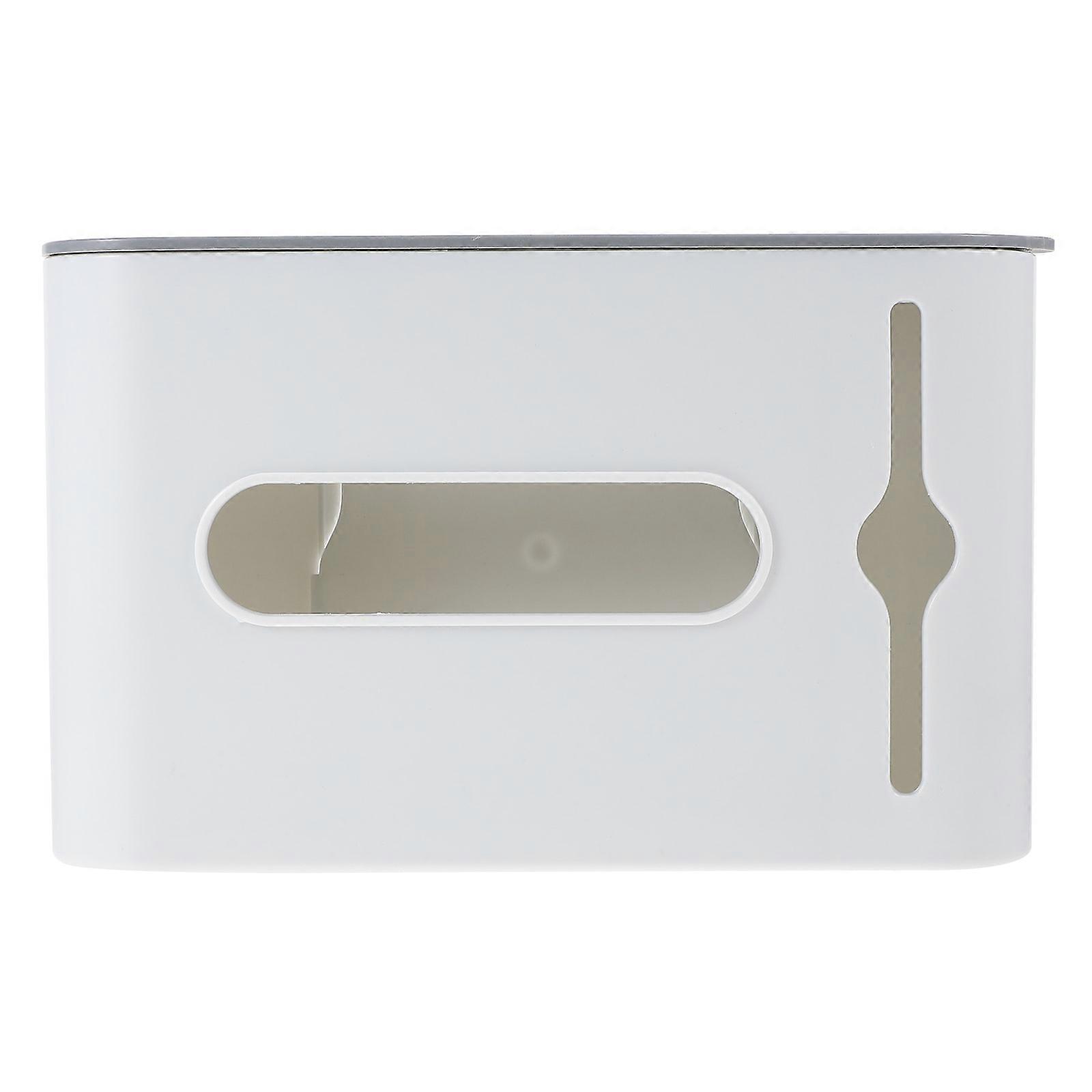 White Wall Storage Box for Organizing Plastic Bags and Garbage Bags, PP Material, Large Capacity