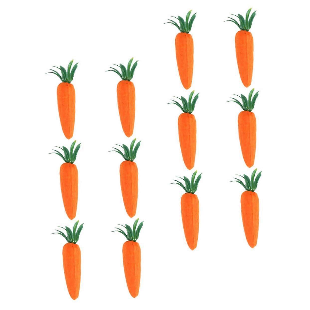 12 Pieces Artificial Carrots Decoration Realistic Simulation for Easter Party Supplies and DIY Craft Projects and Made