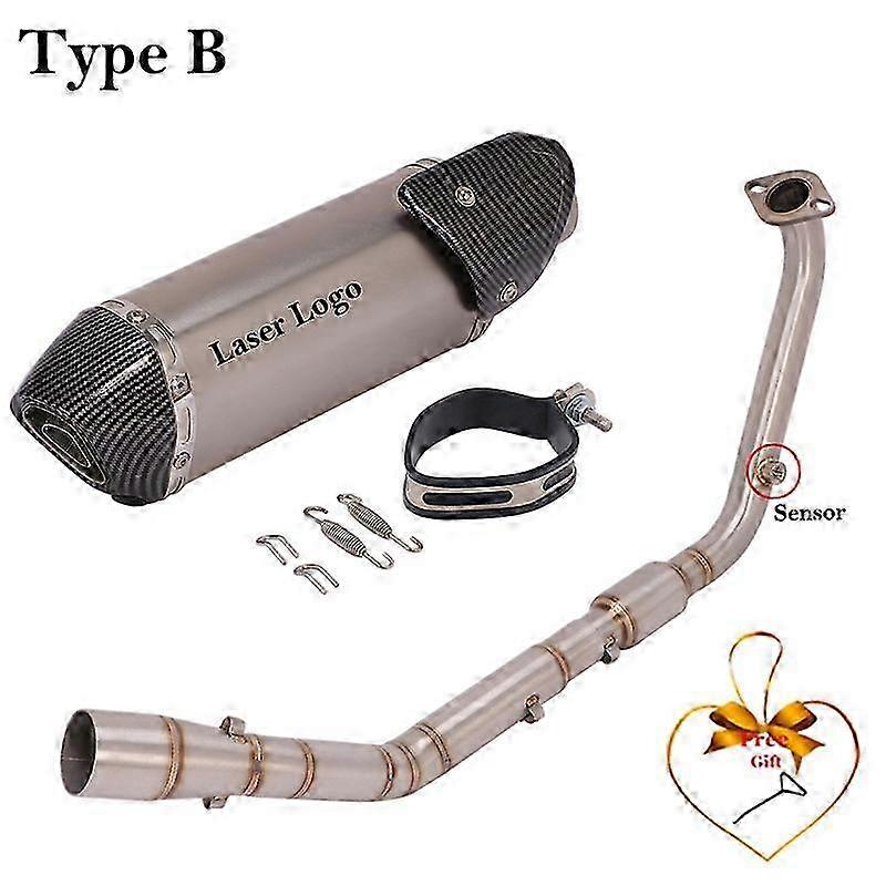 Complete Exhaust System for Motorcycle, Modified Front Mid Link Pipe Silencer for Suitable for Yamaha YZF R15 V3 V4 R125 MT125 2020 - 2023