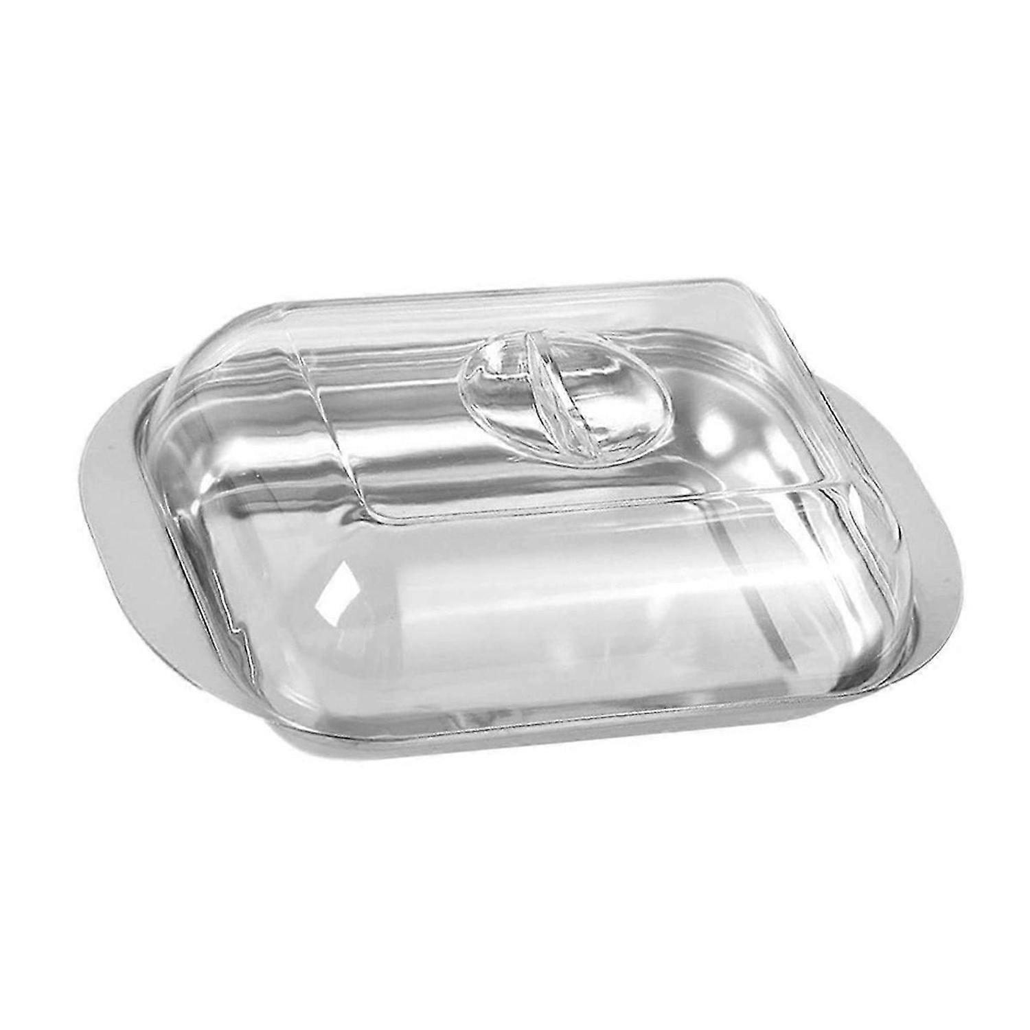 Butter Container - White Butter Fridge Storage Container Butter Storage Box,Metal Butter Box with Li
