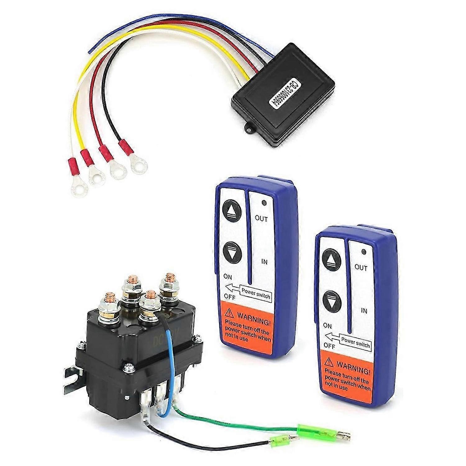 Wireless Remote Control Winch Kit - 12V, 250A, Waterproof, Solenoid Relay Contactor+ 2Pcs Wireless W