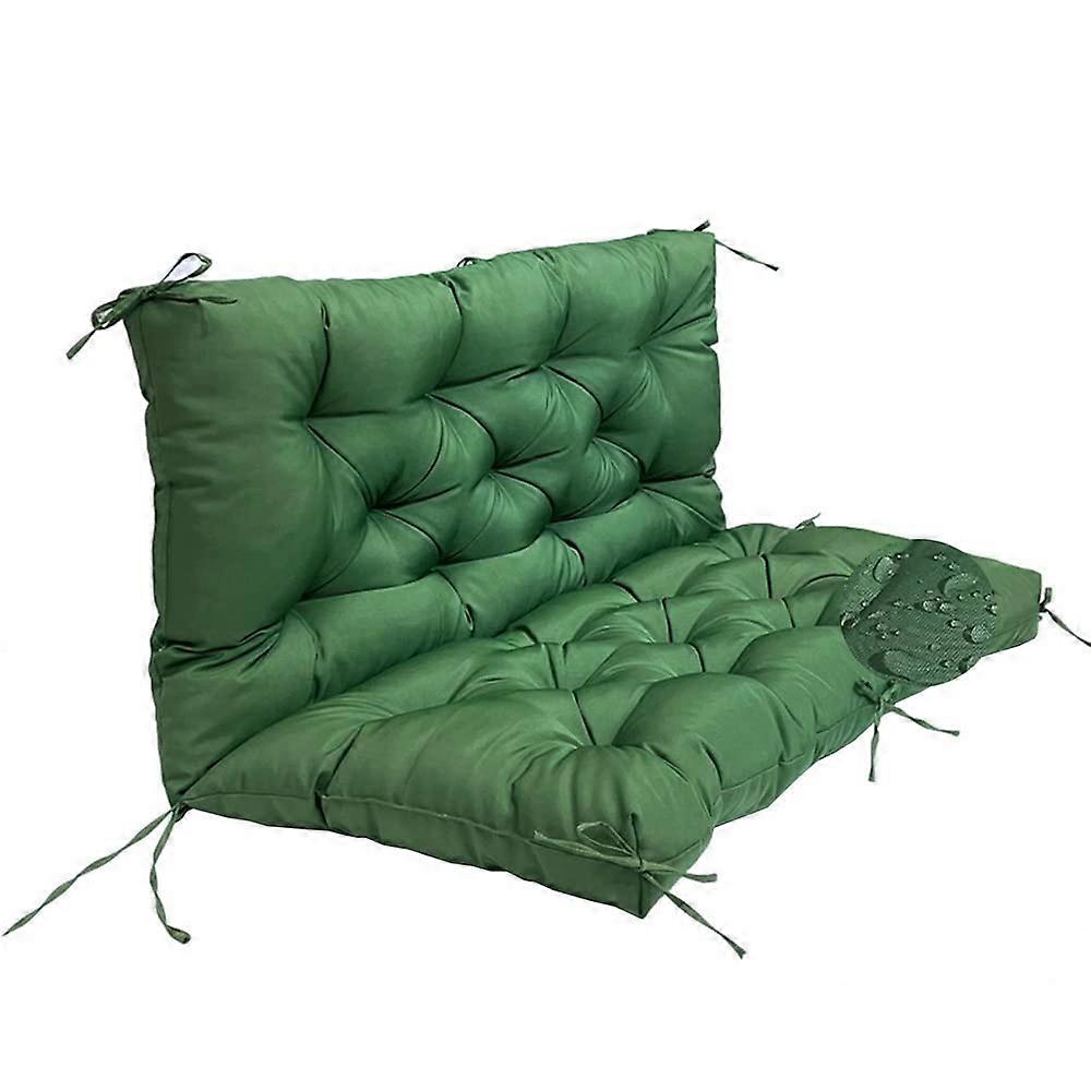 Swing Cushion with Backrest, Waterproof, Thick and Washable, 152.4 x 101.6 cm, Green for 2- and 3-Seaters