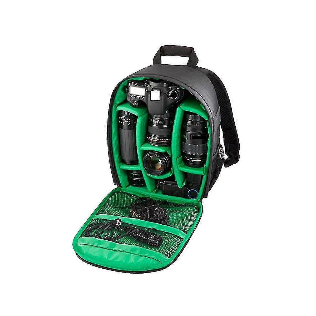 Multi-Functional Waterproof Outdoor Camera Backpack for Hiking and Travel - Green