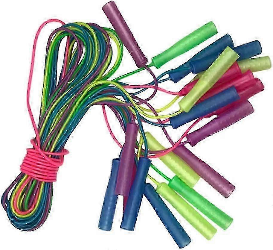 Adjustable Jump Rope 10 Pieces, Soft Fitness Rope for Kids, 2.5m - Random Color
