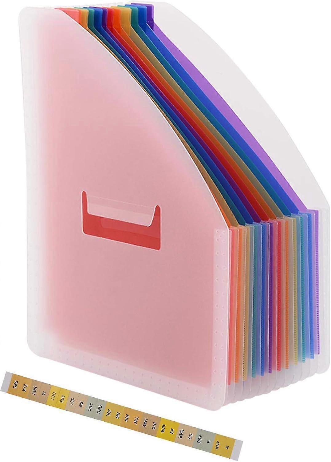 1pc 13 Compartment A4 Folder - Expandable Paper Folder, Student Paper Folder (White)