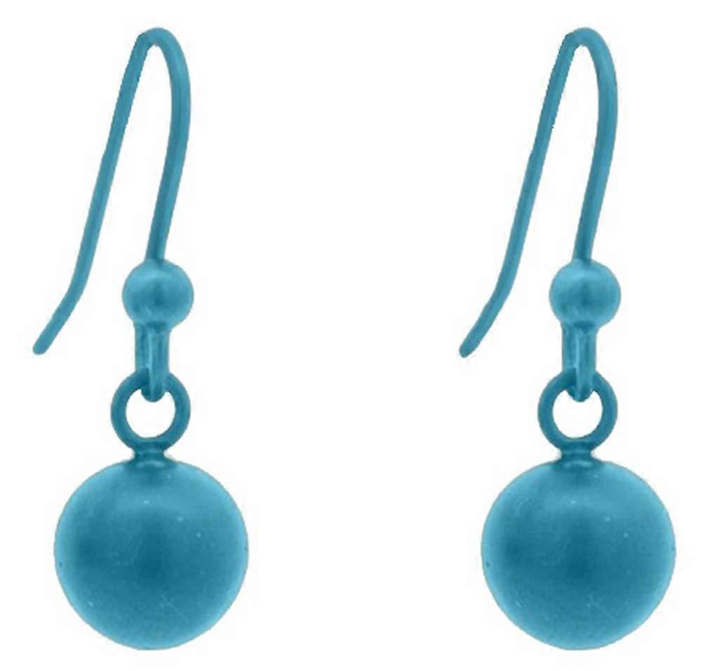 Ti2 Titanium Bead Drop Earrings - Dark Blue