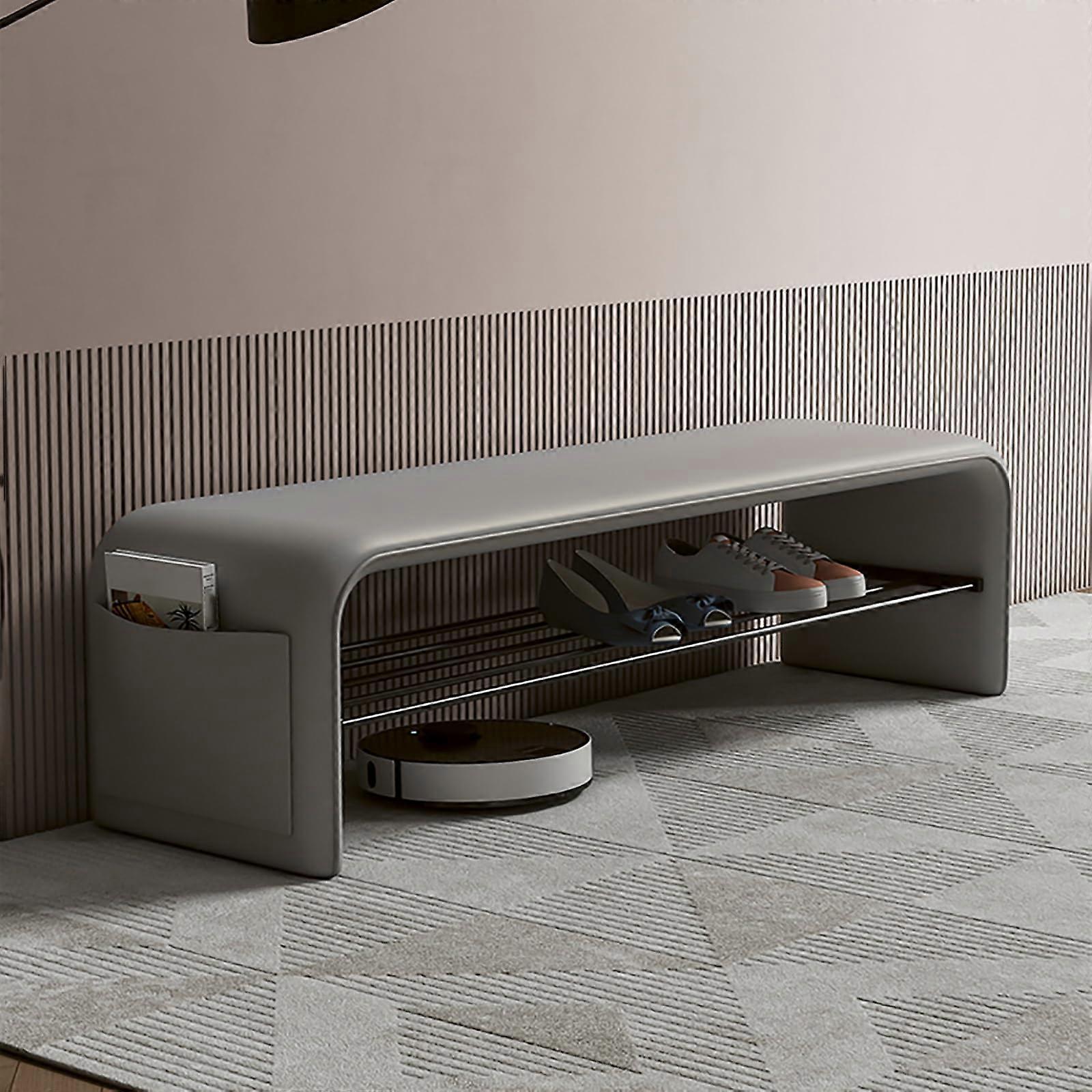 Midcentury modern upholstered bench for dining, living, kitchen