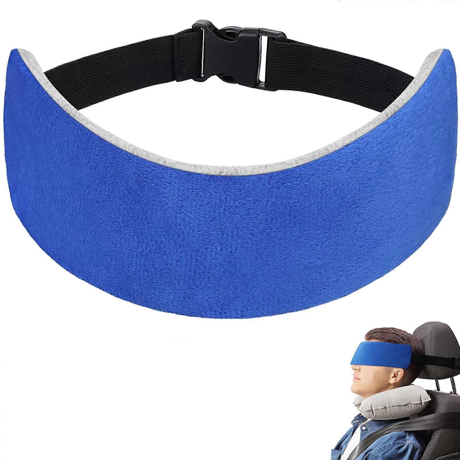 Travel Neck Support Pillow, Airplane Head Strap for Sleeping, Travel Pillow (Blue)