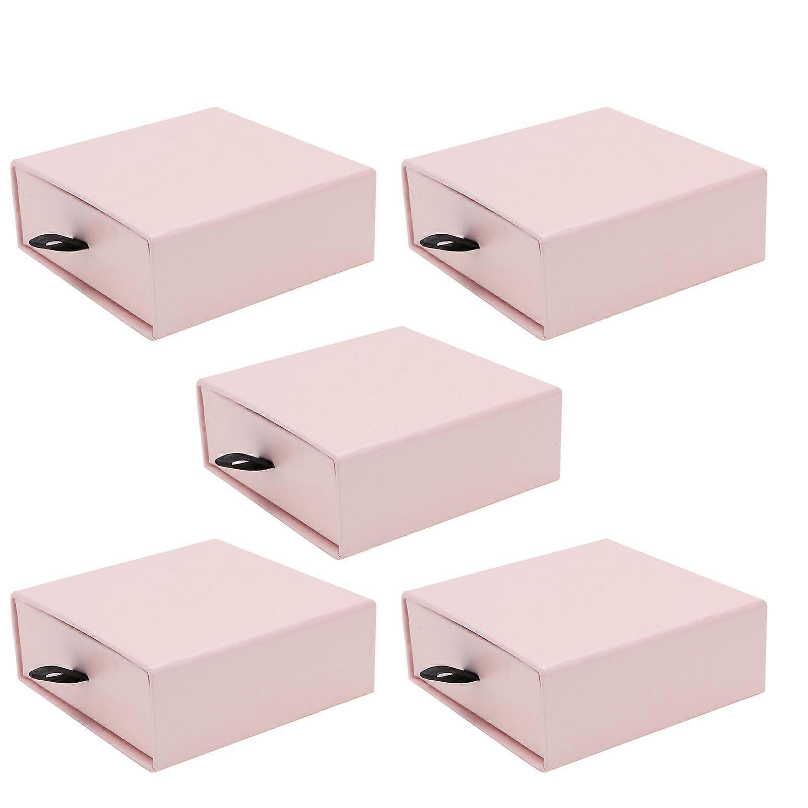 Pink Jewelry Box Paper Storage Box for Storage Use 5Pcs Earring Boxes