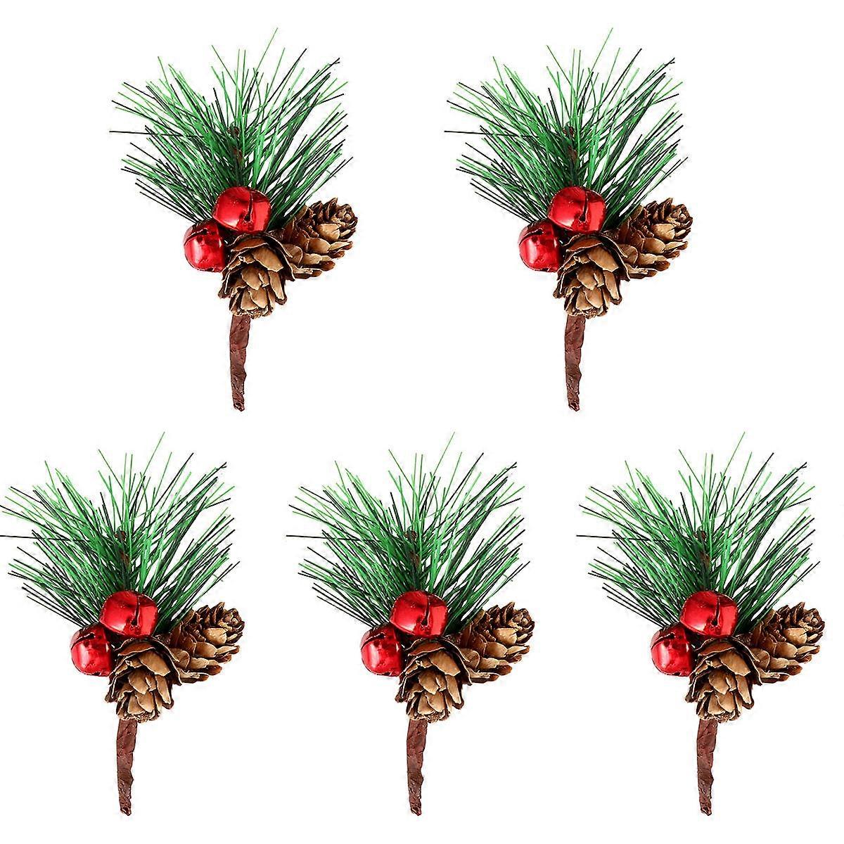 It sounds like you're describing a product listing for **artificial pine picks with pinecones and jingle bells**—perfect for **Christmas, wreaths,