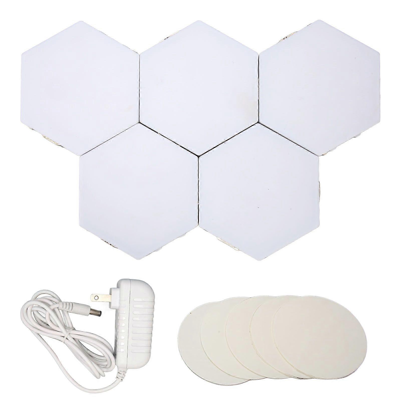 2025 Latest Model  5pcs Hexagon LED Lights Touch Control Brightness Adjustable
