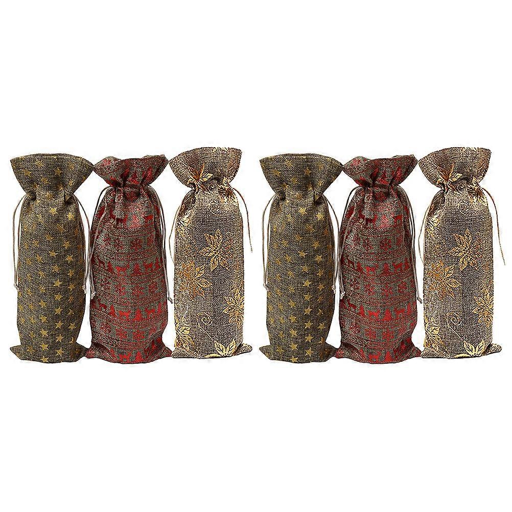 Bottle Sleeve Bottle Cover present Packaging Assorted Colors Drawstring Design 6Pcs