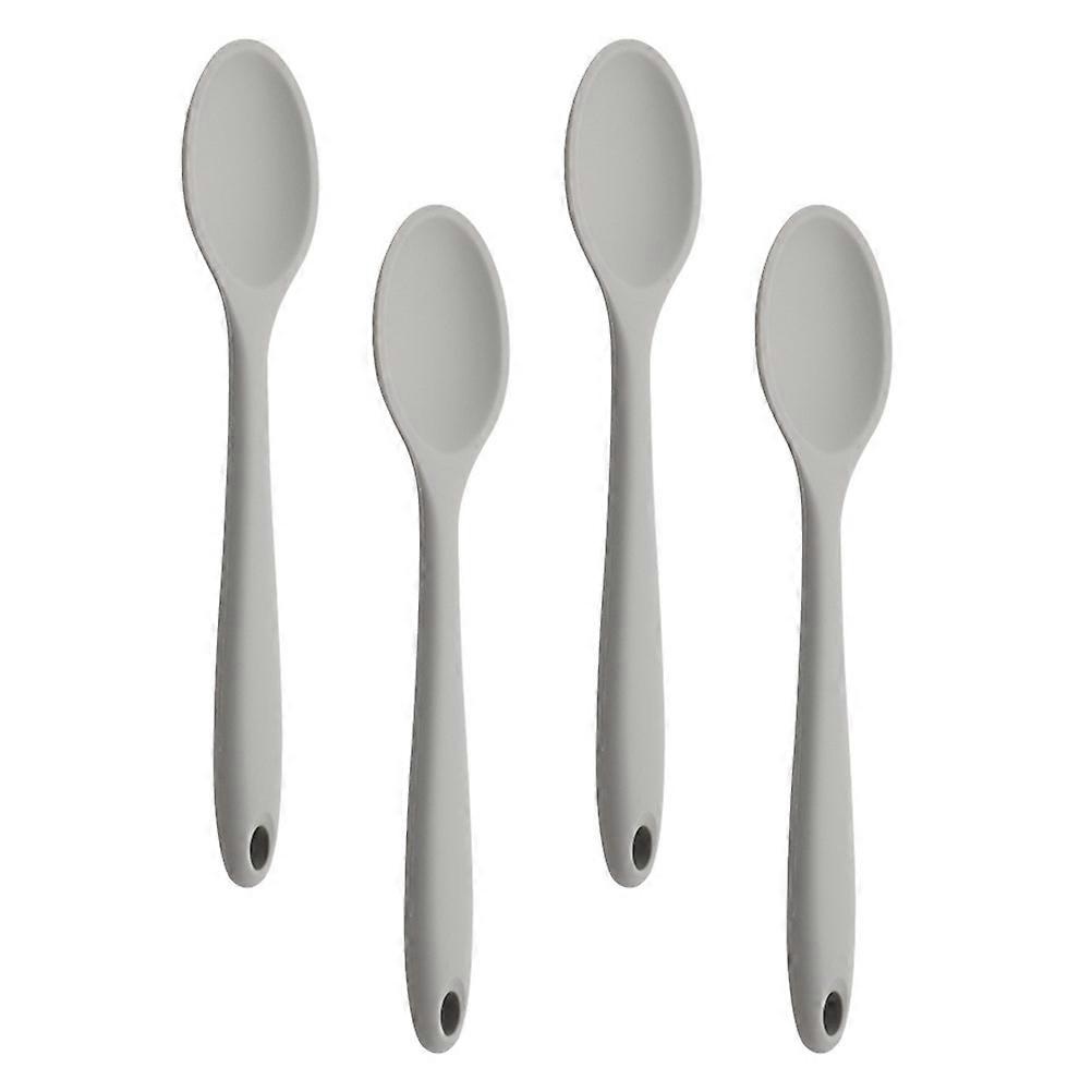 4pcs Non Stick Silicone Kitchen Spoons for Soup, Mixing & Food Serving Odorless, Heat Resistant & Easy to Clean for Non Stick Cookware