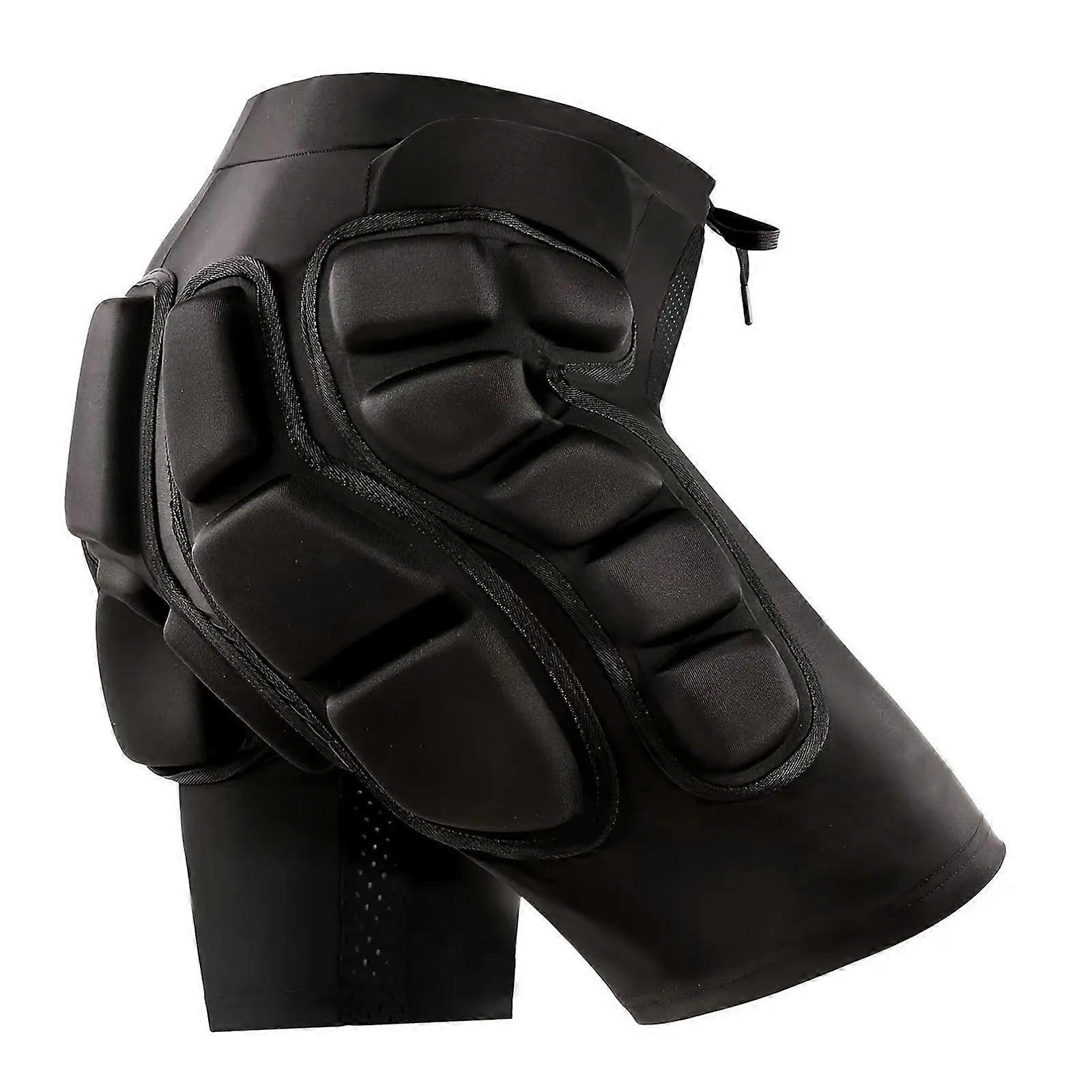 Impact Protection Shorts, Snowboard Protection, Padded Compression Shorts, 3D Protection for the Hips, 0.8 Inch Thick Ski Butt Pad Black XL