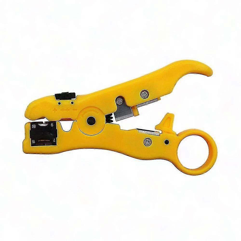 Multi-Coaxial Cable Stripper for TV & Wire - Yellow