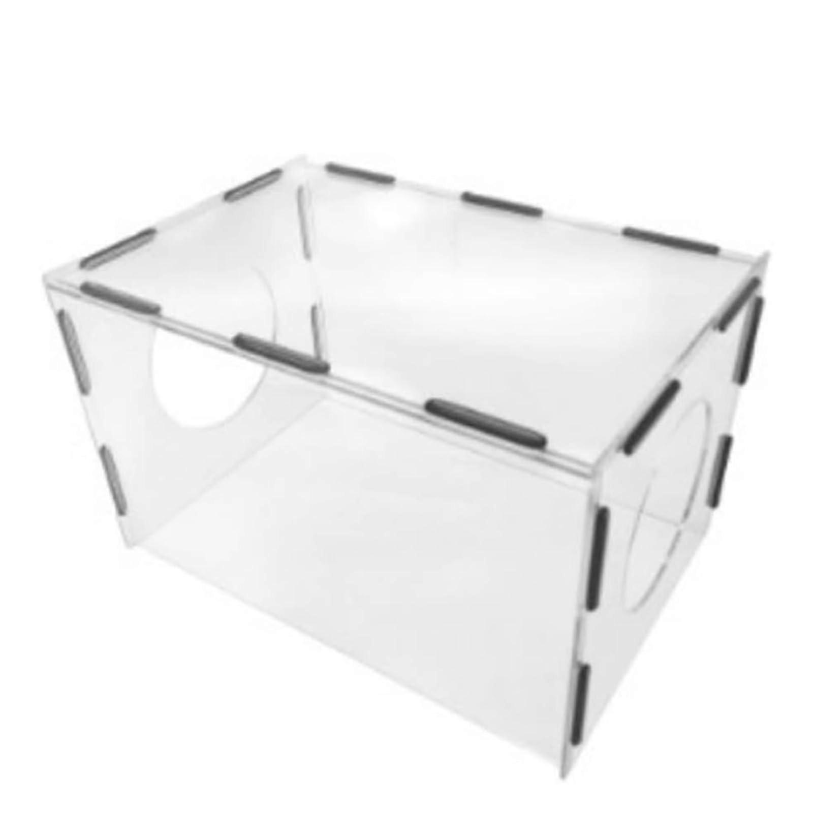 Engraving and Polishing Box, Acrylic Dust Box with 2 Holes, Transparent Sanding Cover for Precise Engraving and Polishing