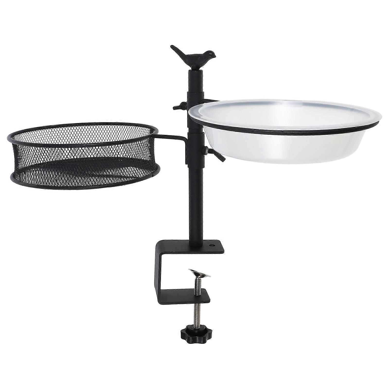 Railing Bird Bath With Metal Mesh Tray Detachable Design Long-term Use 47.50X29.00X17.60CM 1 Set