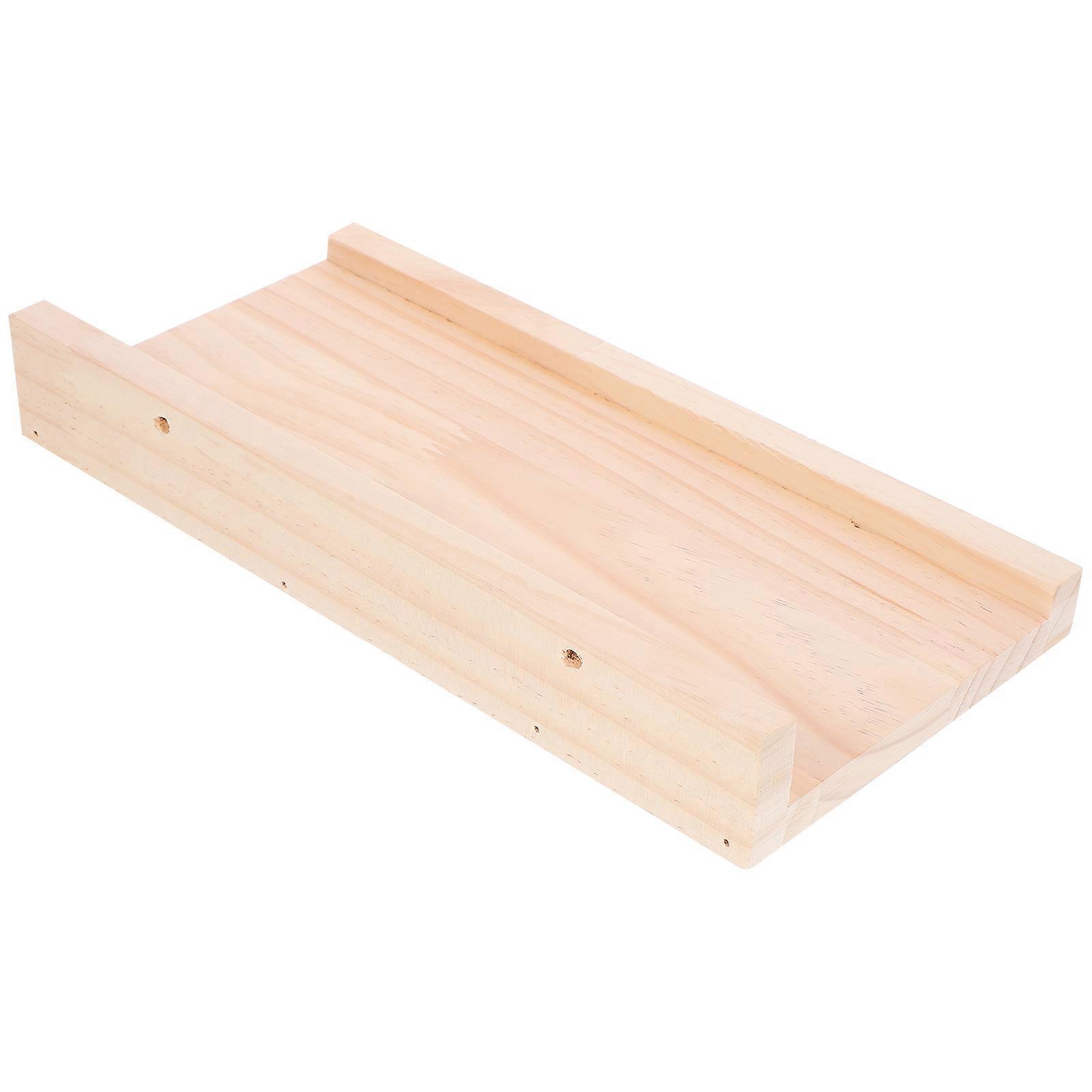 Wall Mounted Floating Shelf Beige Rectangular Shape For Home Decor 1Set