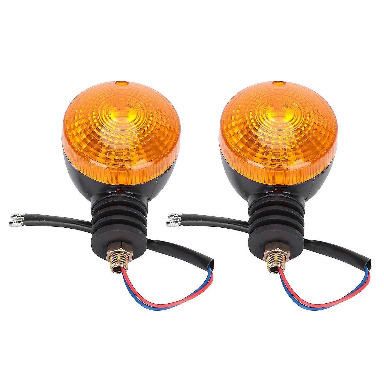 Electric Vehicle Round LED Light Turn Signal Indicator Light Front Rear with 12V Bulb 2YMQX)