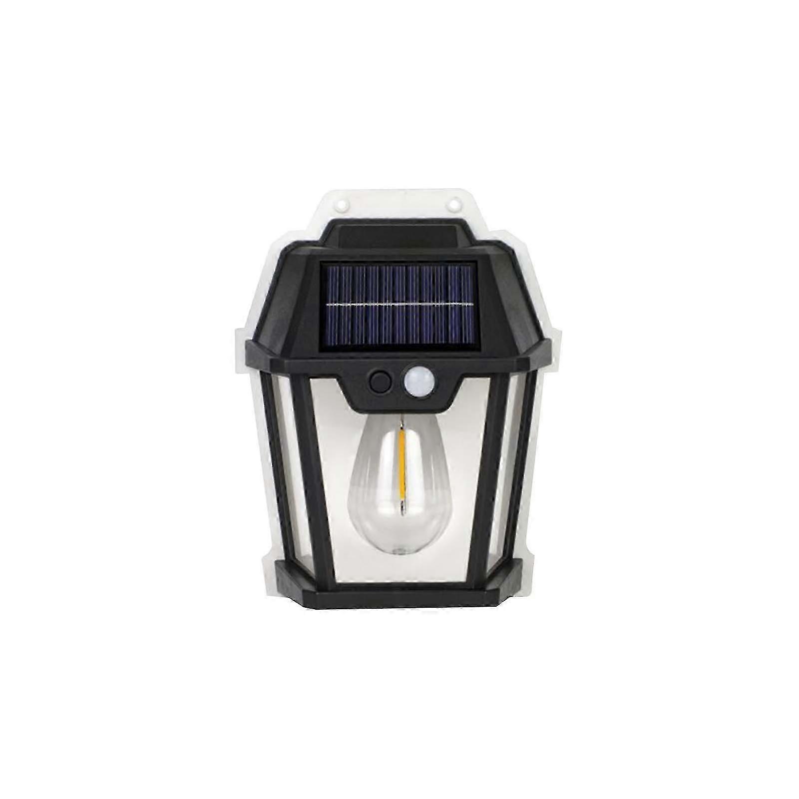 Solar Outdoor Wall Light, Tungsten Filament Lamp, Motion Sensor Courtyard Light, Garden Villa Night Lamp