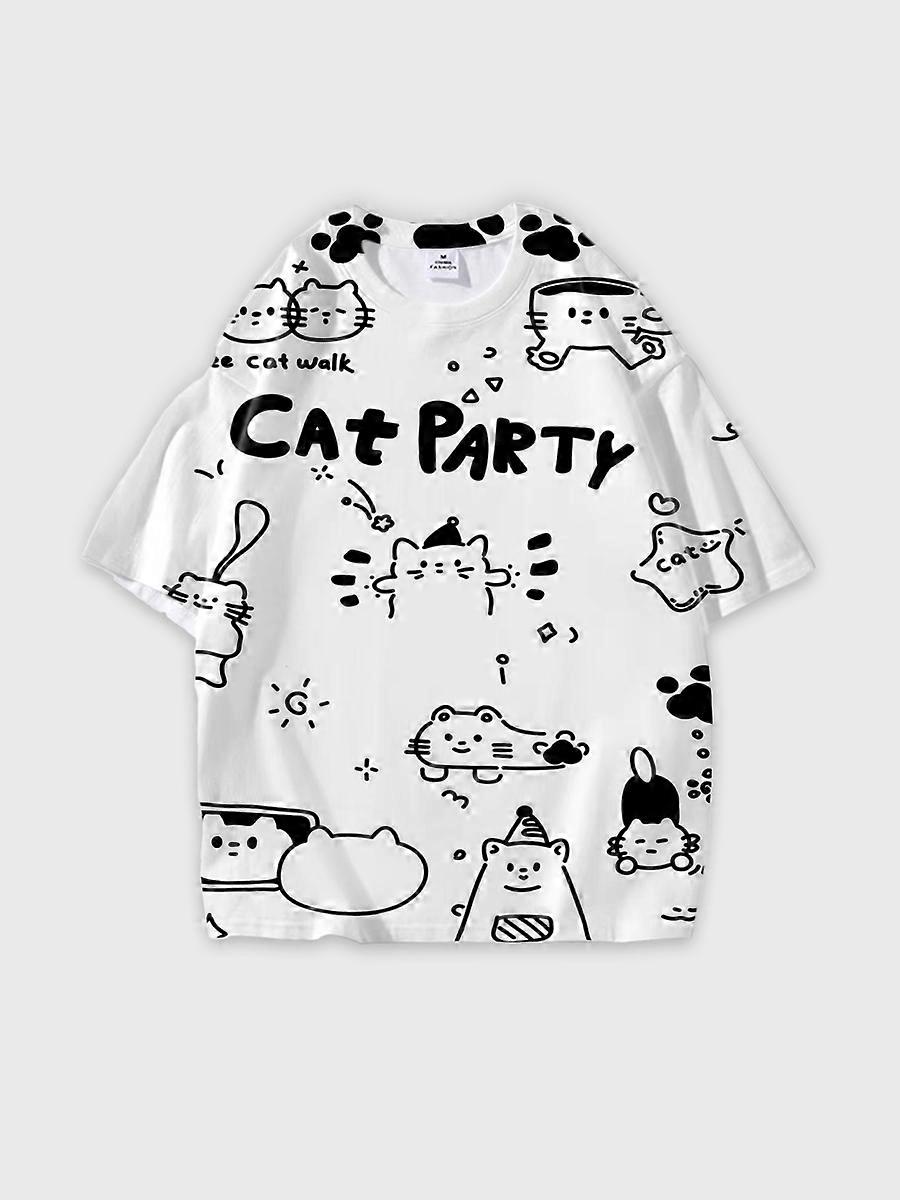 T-shirt round neck Pattern loose short sleeve JW709