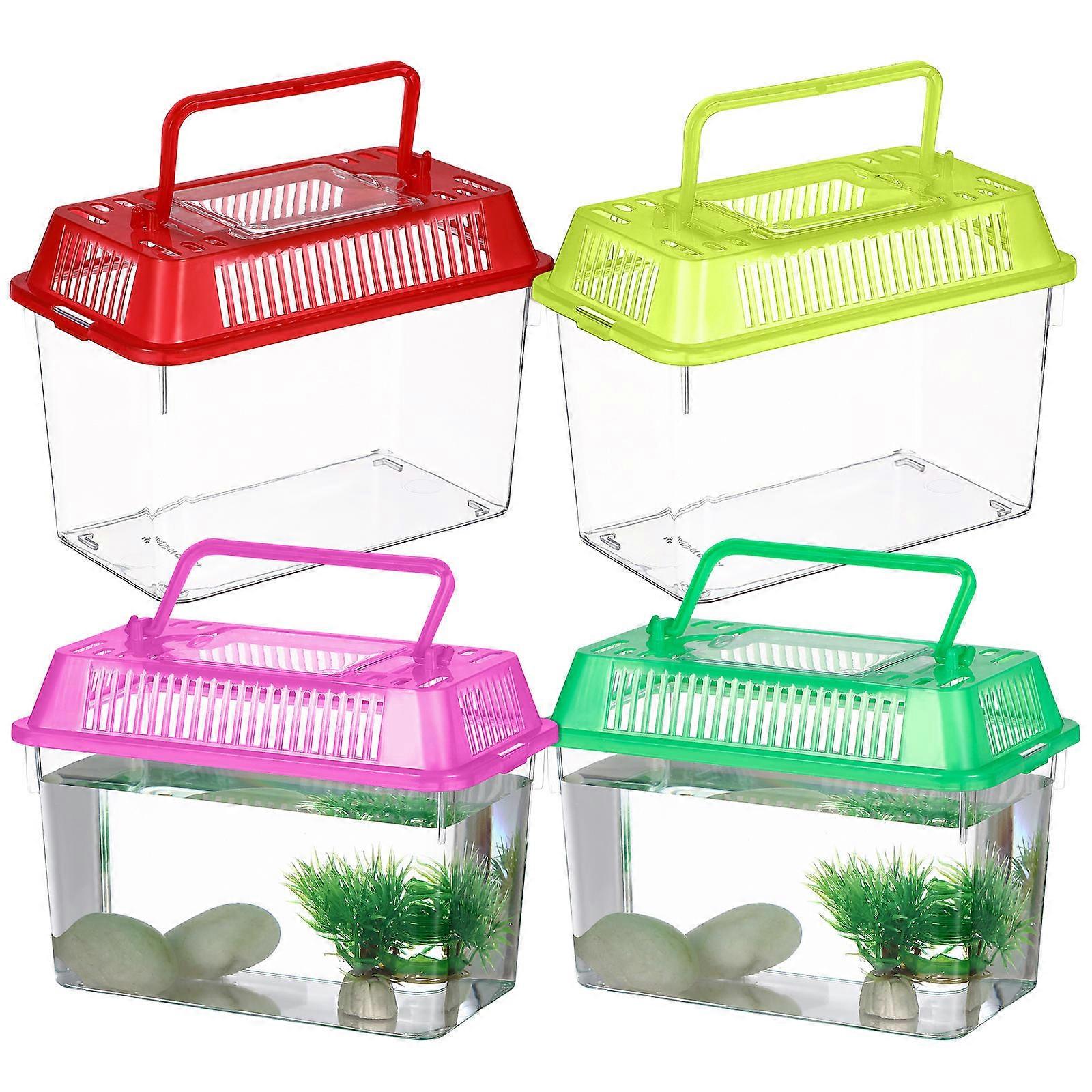 Desktop Small Fish Container Pet Hamster Box 15x9.5x11cm Preventing Escape 4Pcs